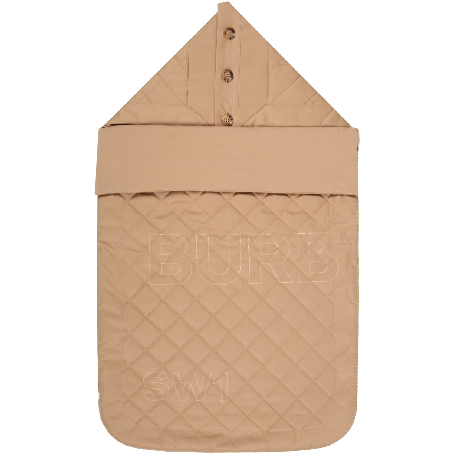 Burberry Beige Sleeping Bag For Baby Kids With Logo