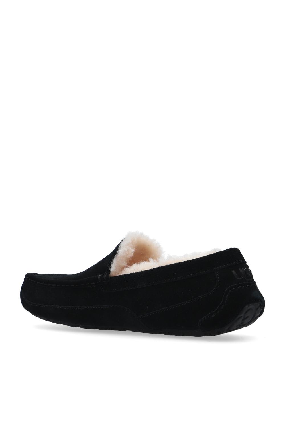 Shop Ugg M Ascot Suede Moccasins In Black