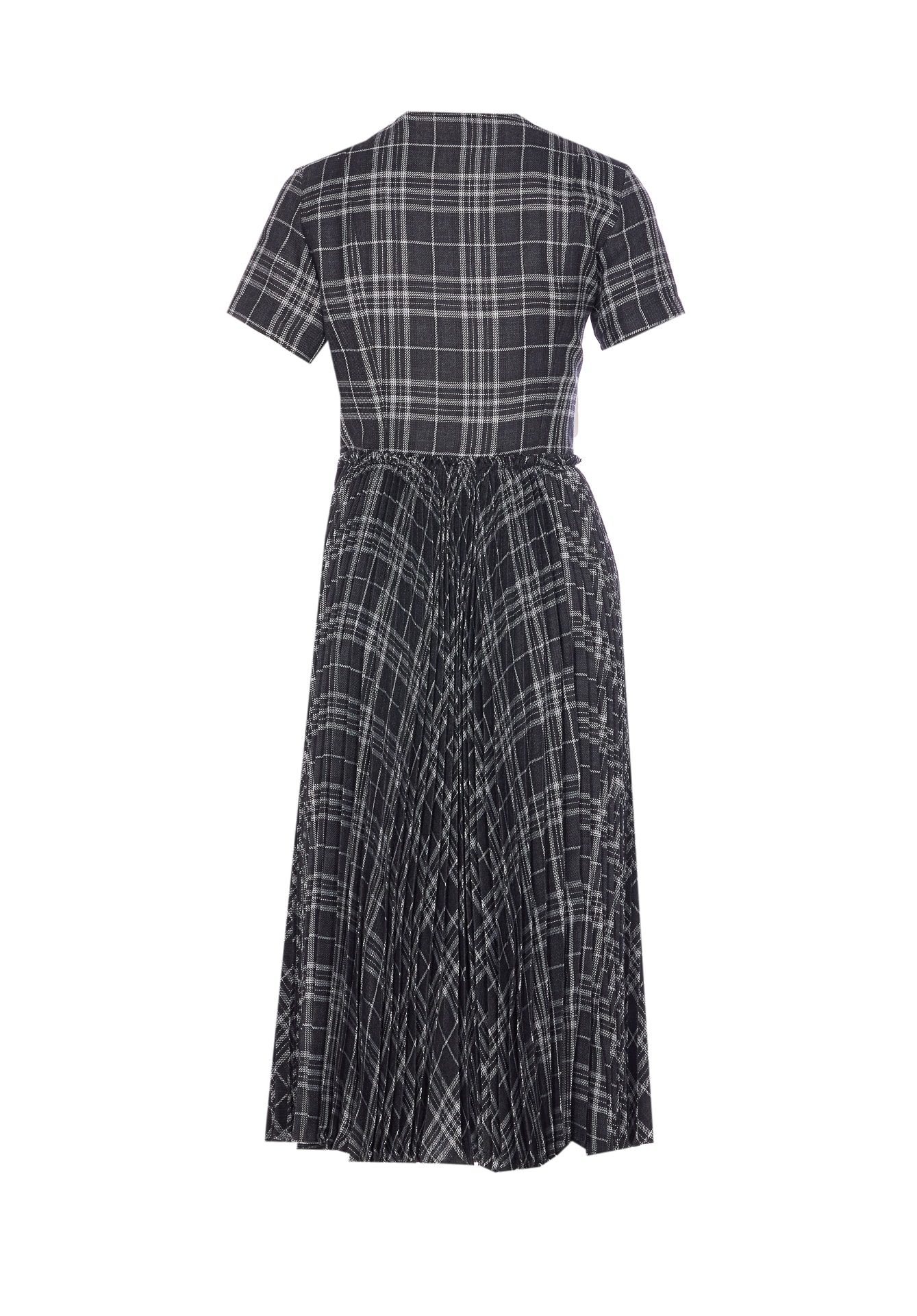 Burberry Meryl Check Pleated Midi Wrap Dress In Gray