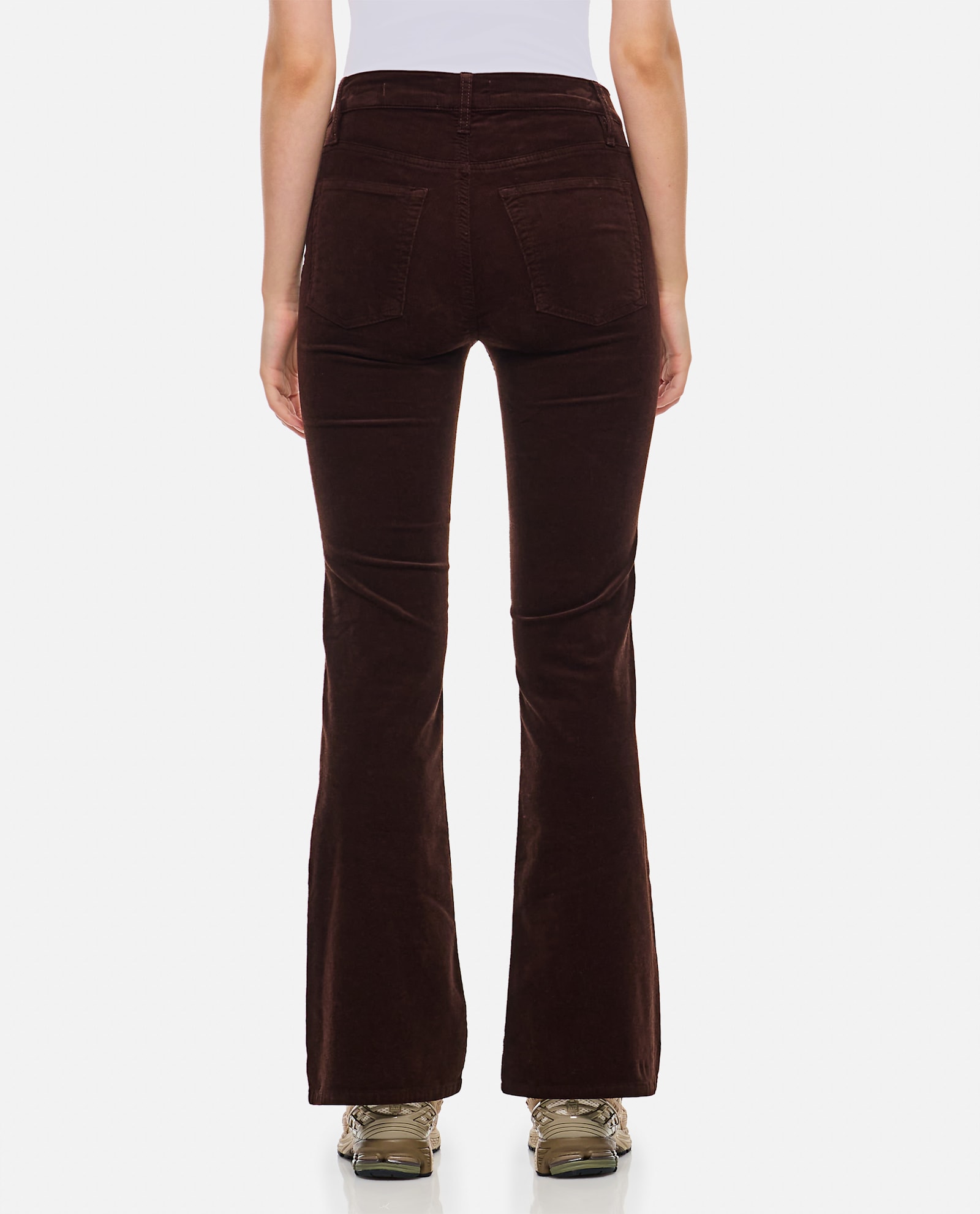 Shop Frame Le Easy Flare Denim Pants In Brown