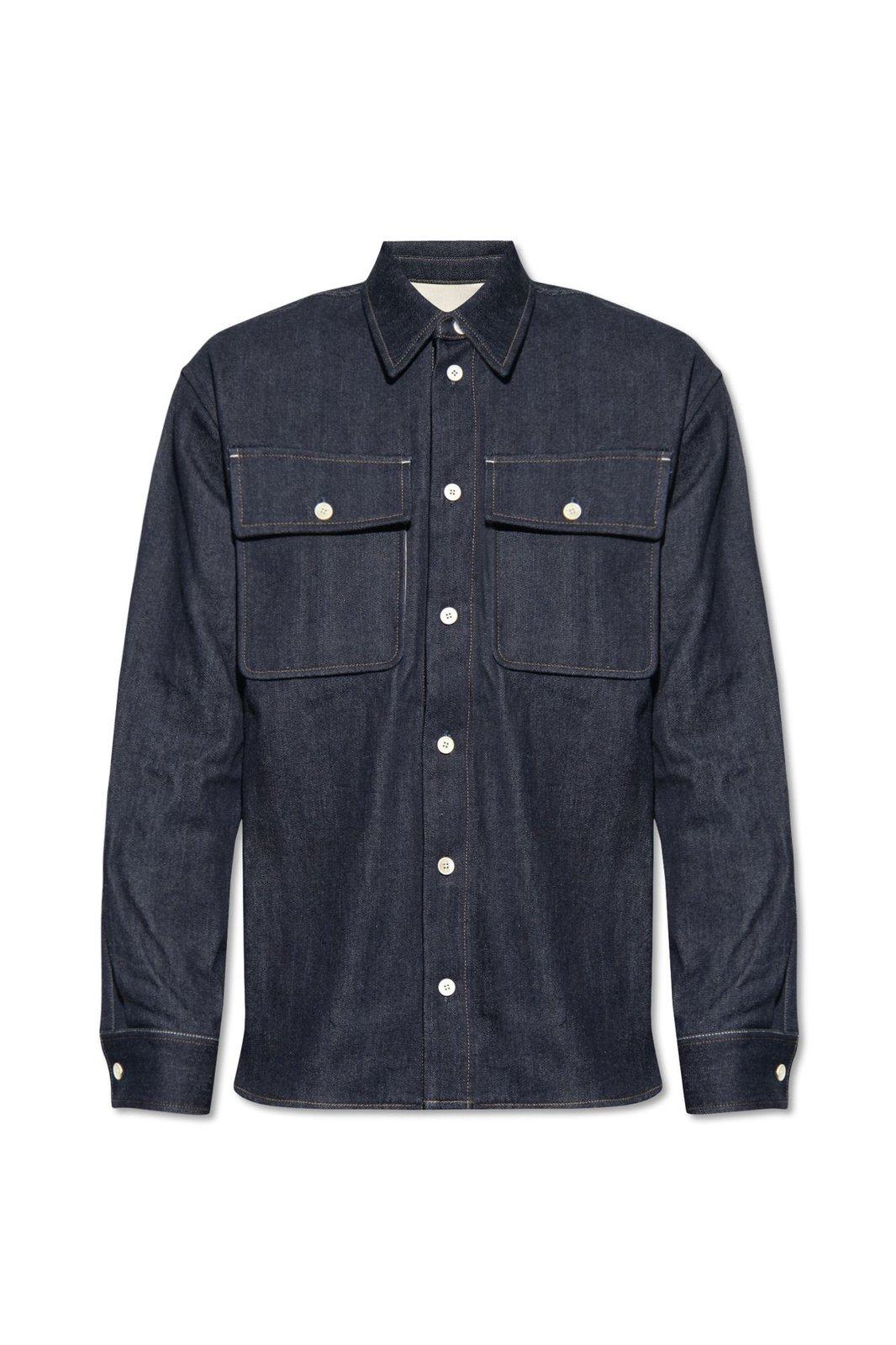 Shop Jil Sander Long-sleeved Denim Shirt