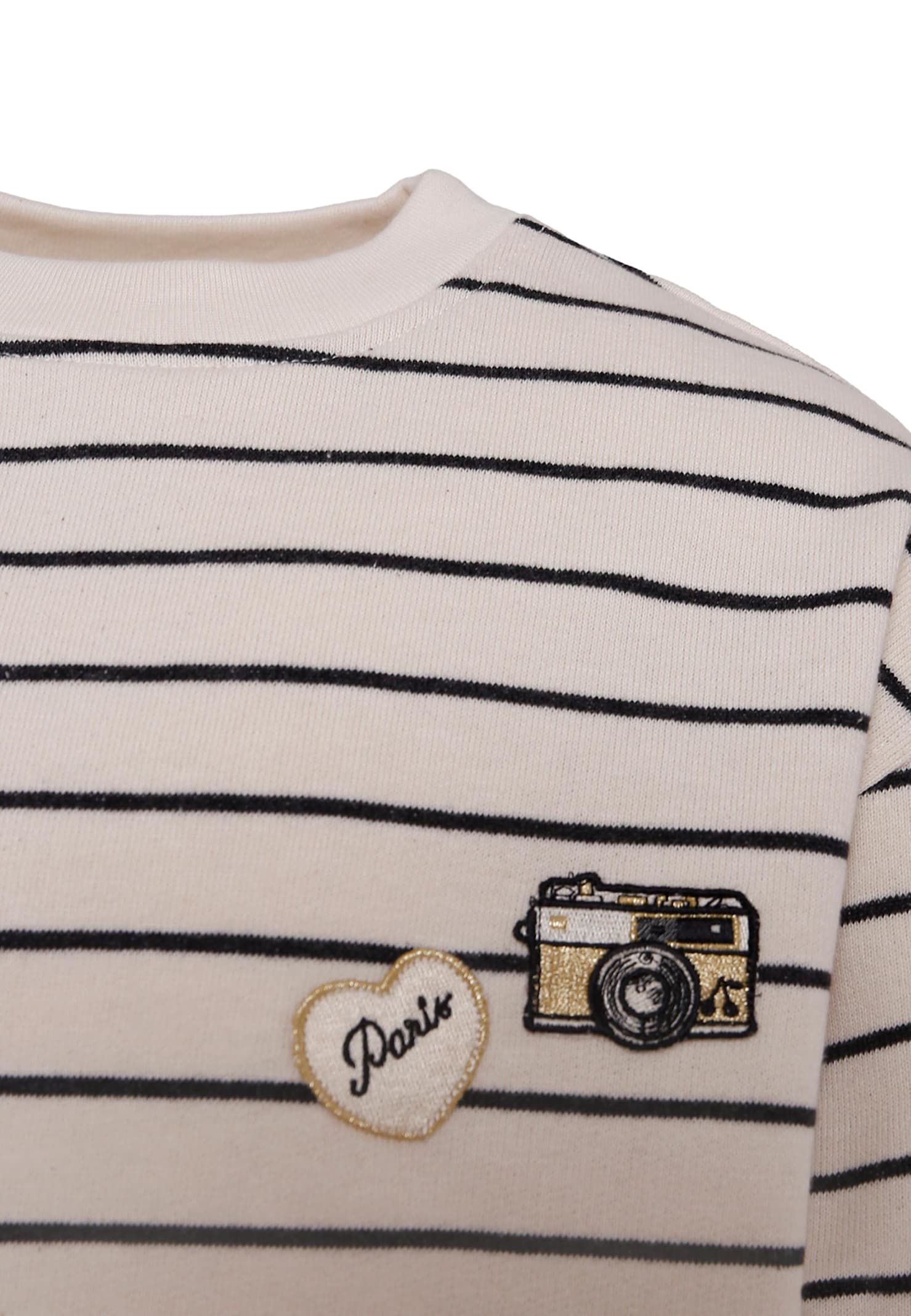 Bonpoint Ivory Sweatshirt For Girl With Camera In White