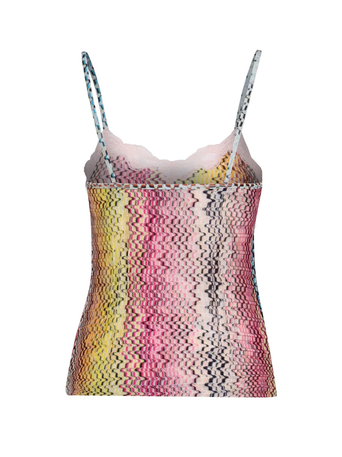 Shop Missoni Top With Thin Straps And Lace Insert In Multicolore