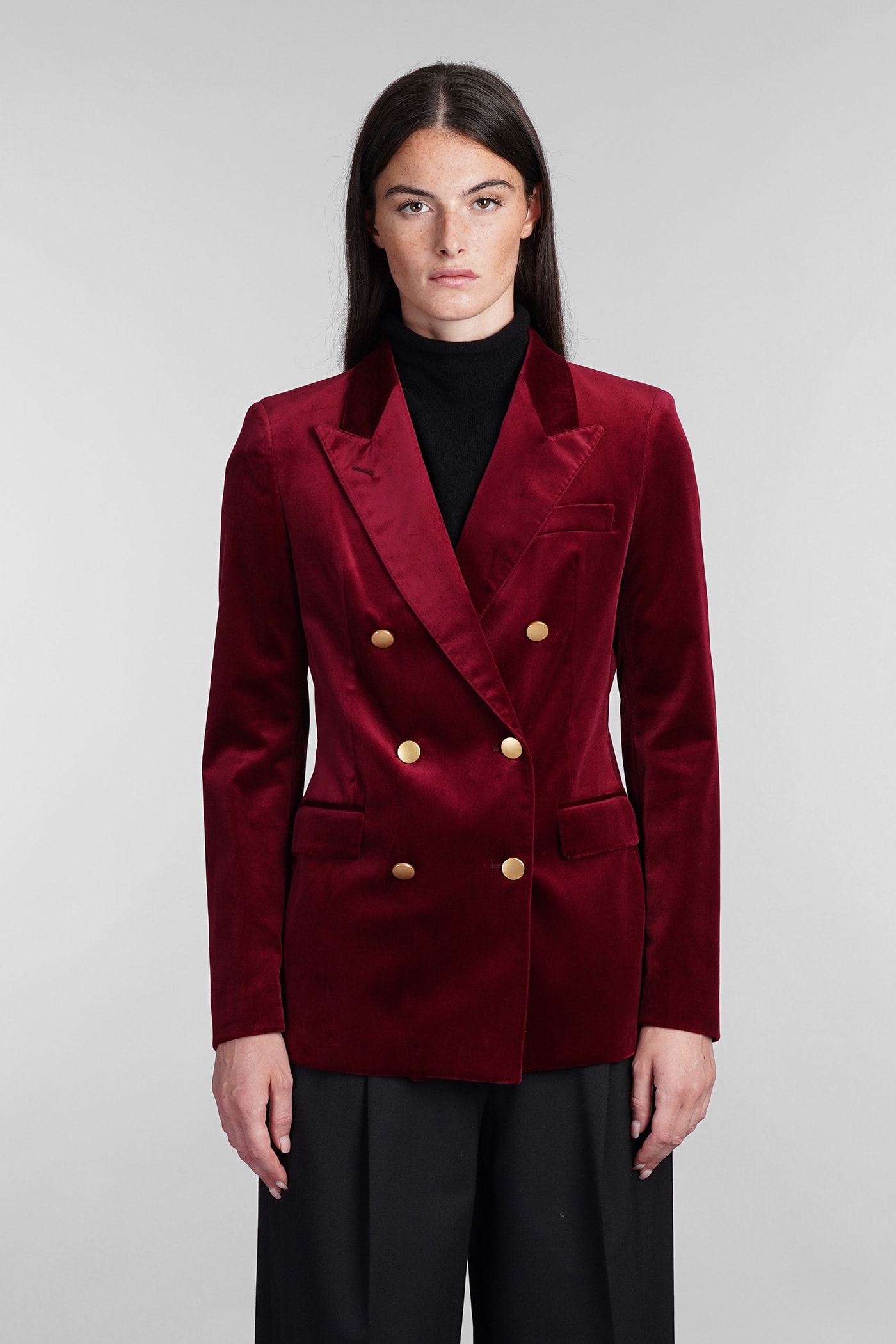 Shop Tagliatore J Parigi10b Blazer In Bordeaux Cotton