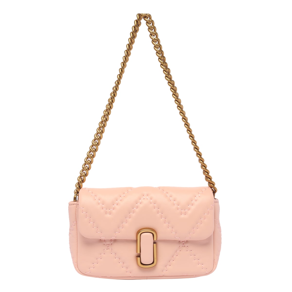 Marc Jacobs The Quilted Leather J Marc Mini Shoulder Bag In Pink