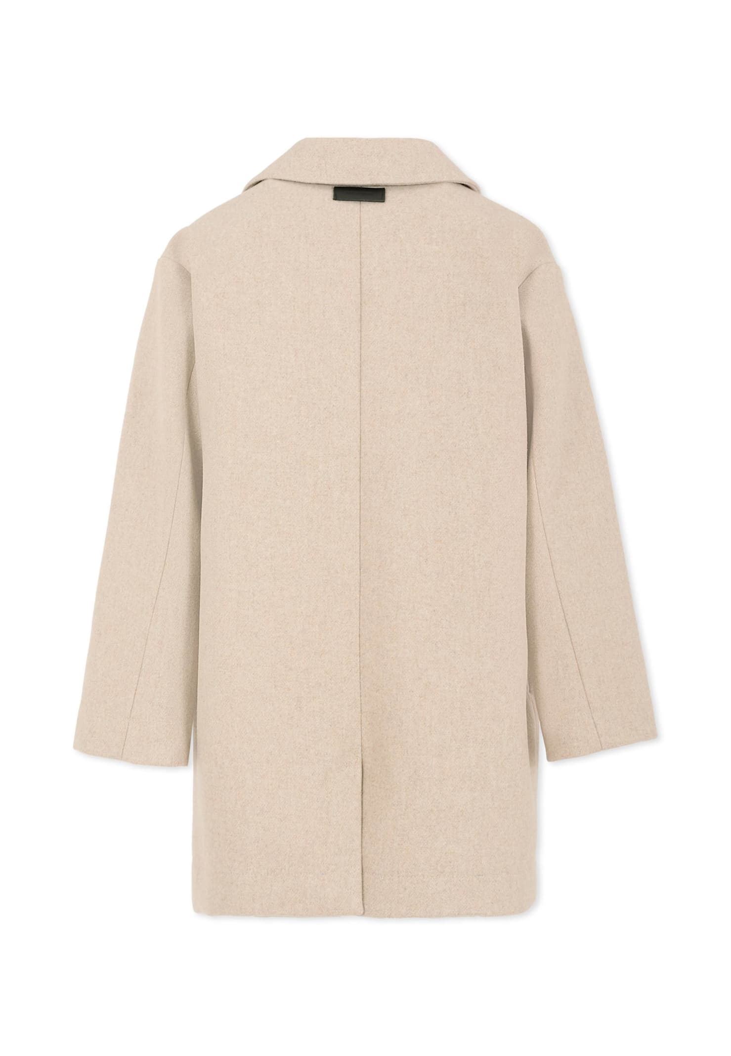 Msgm Grey Coat For Kids With Patch In Brown