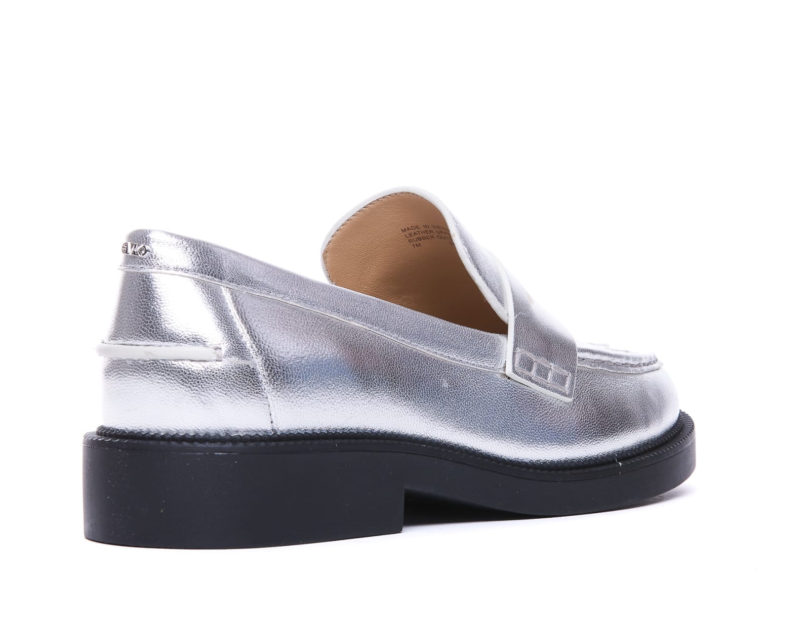 Shop Michael Michael Kors Eden Loafers In Silver