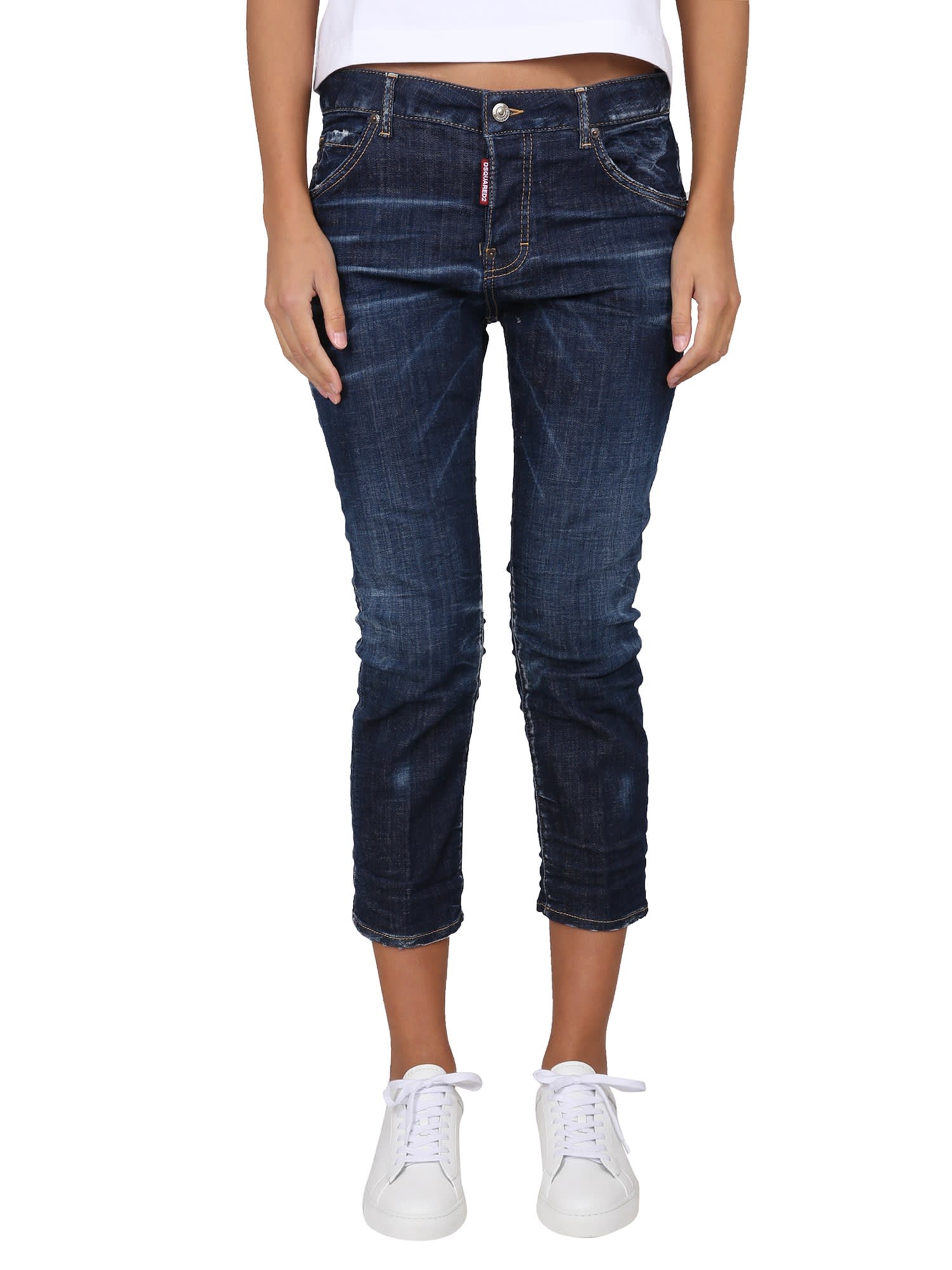 Shop Dsquared2 Five Pocket Jeans In Denim