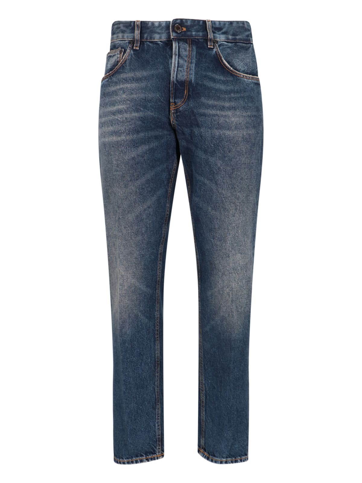 Pt Torino Straight Trousers With Belt Loops And Pockets In Blue