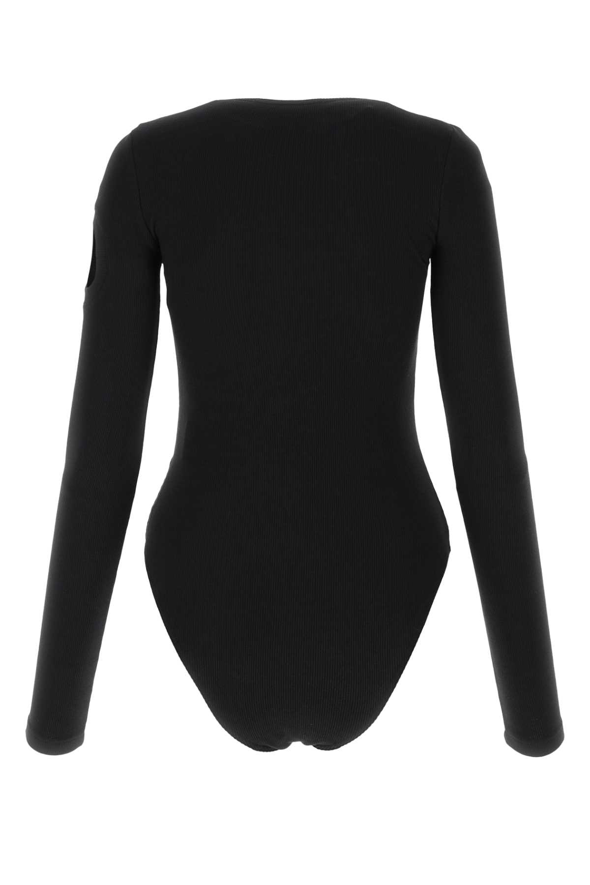 Shop Off-white Black Stretch Cotton Bodysuit In 1000