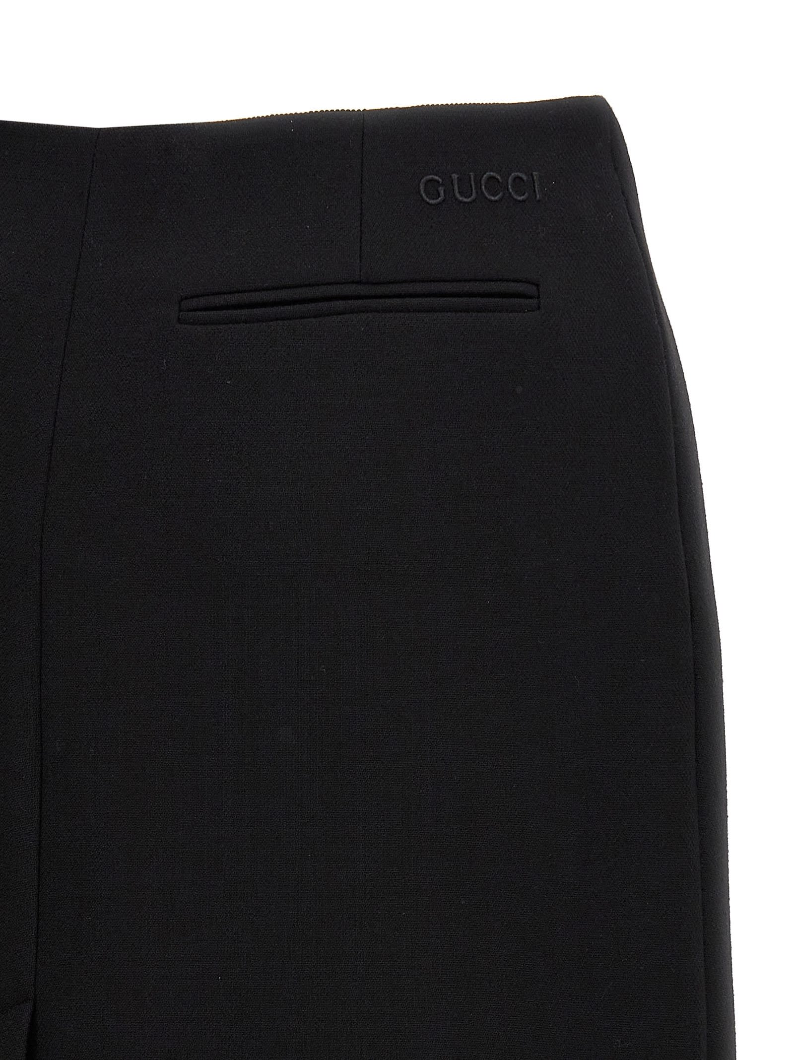 Shop Gucci Crêpe Skirt In Black