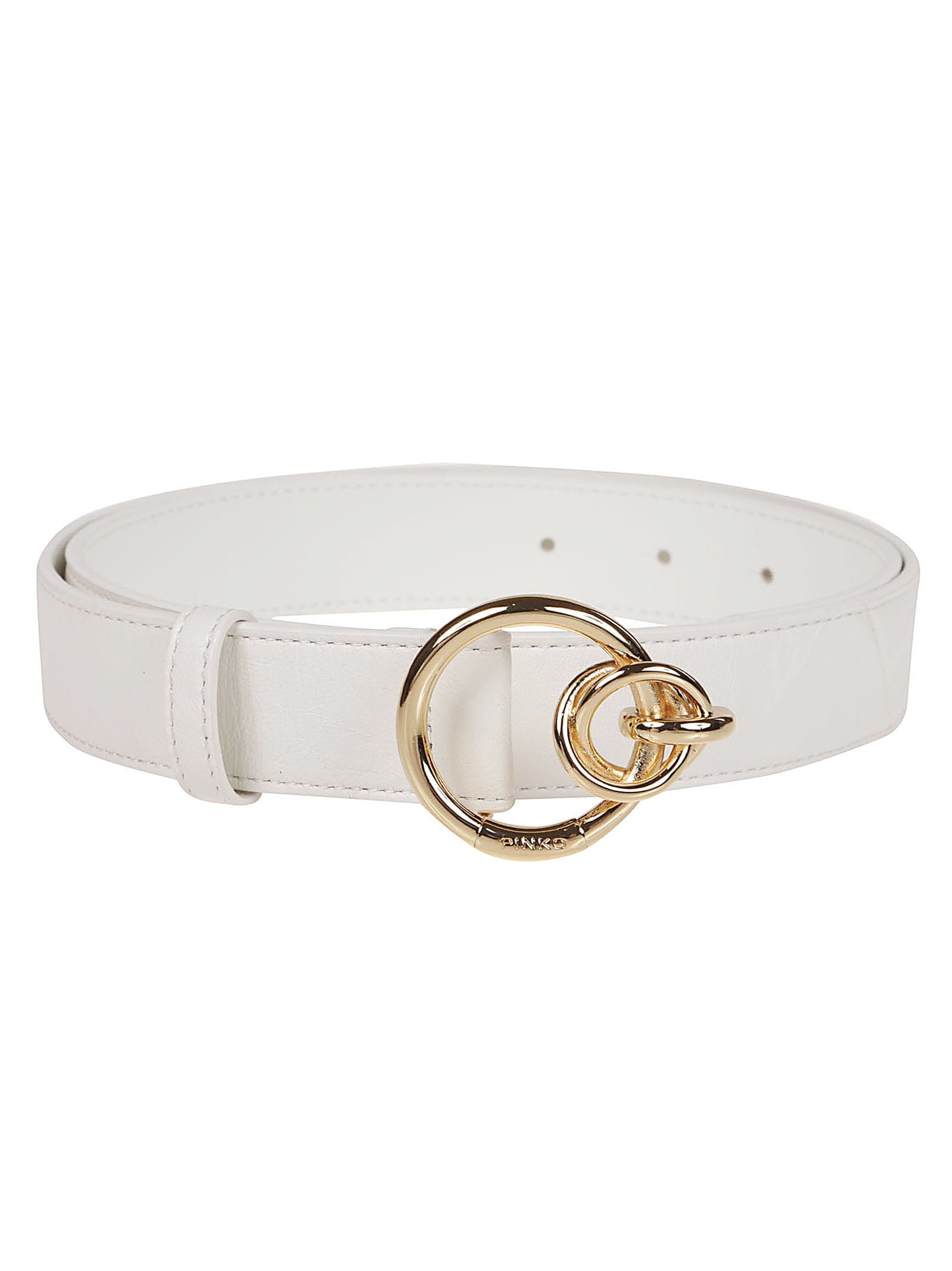 Pinko White Leather Belt