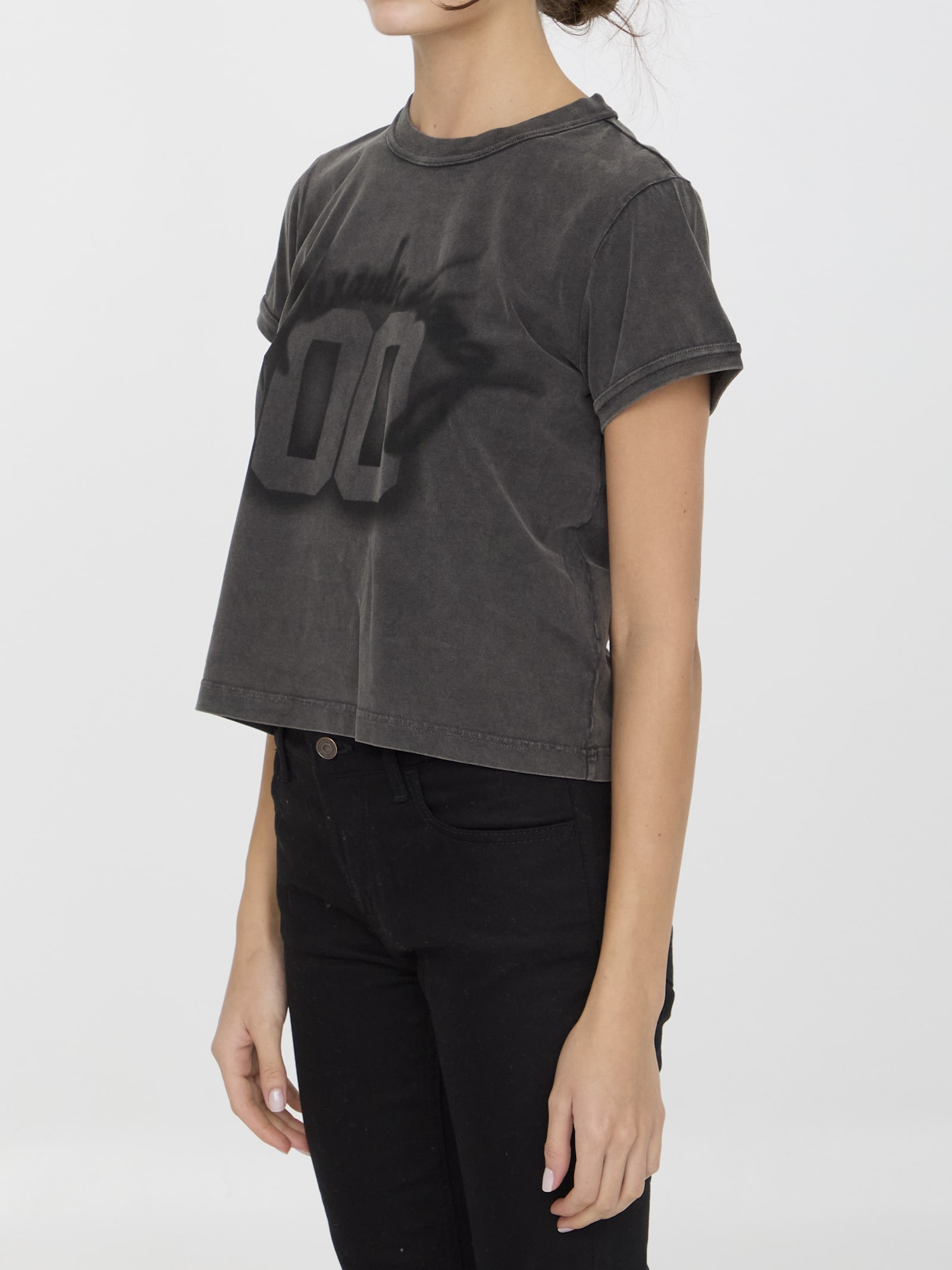 Shop Alexander Wang T-shirt With 00 Graphic In Grey