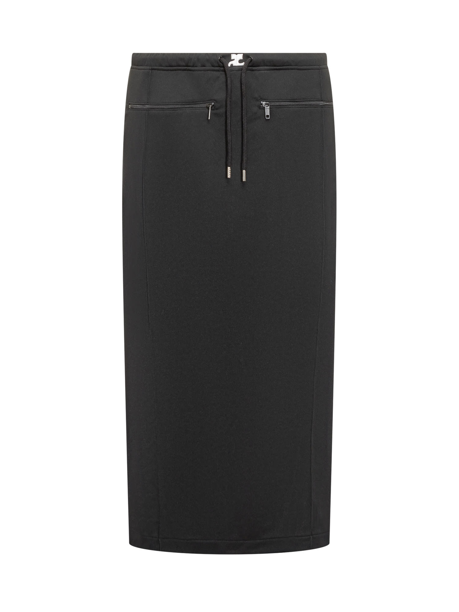 Shop Courrèges Long Skirt In Black