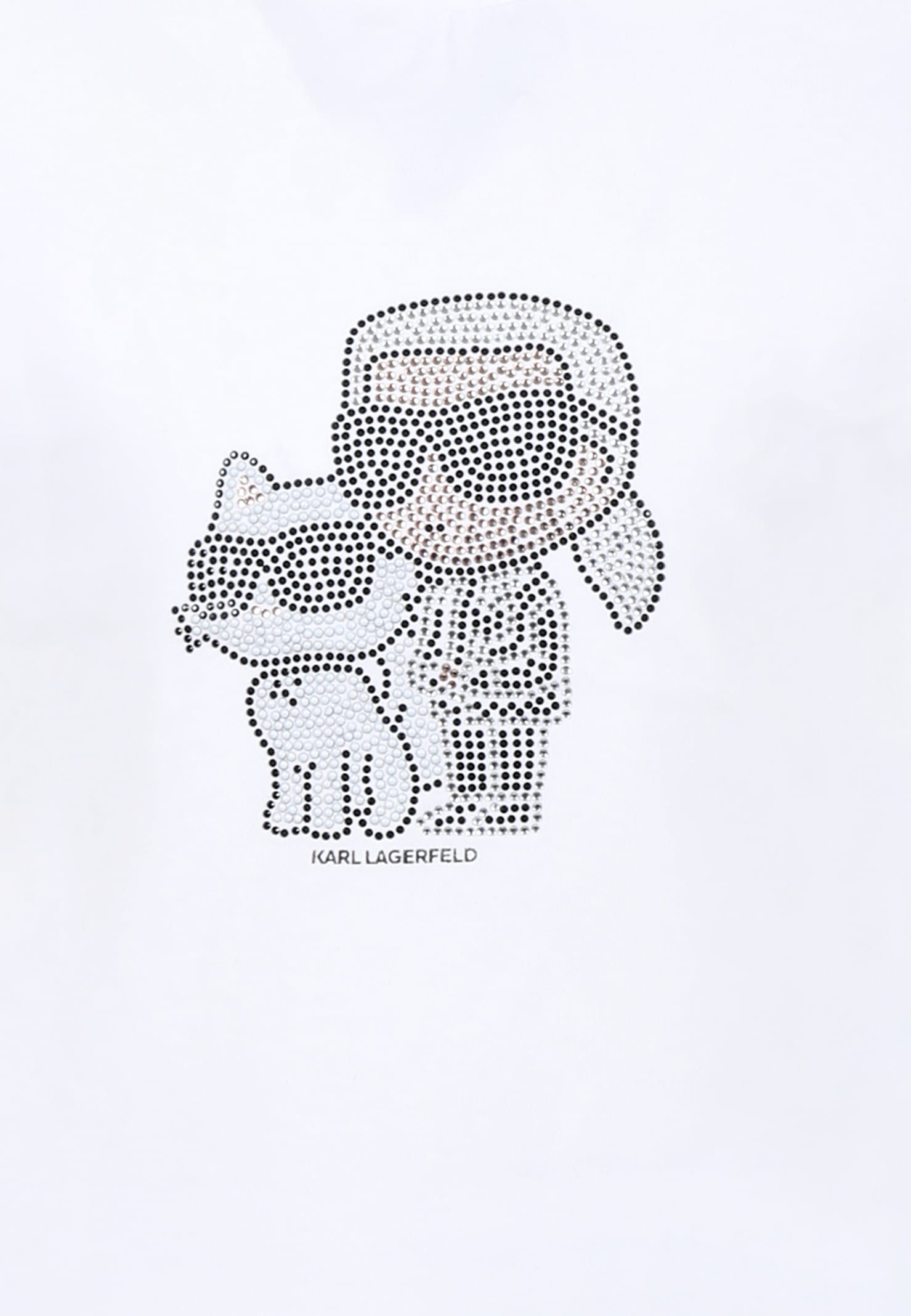 Karl Lagerfeld White T-shirt For Girl With Choupette In White