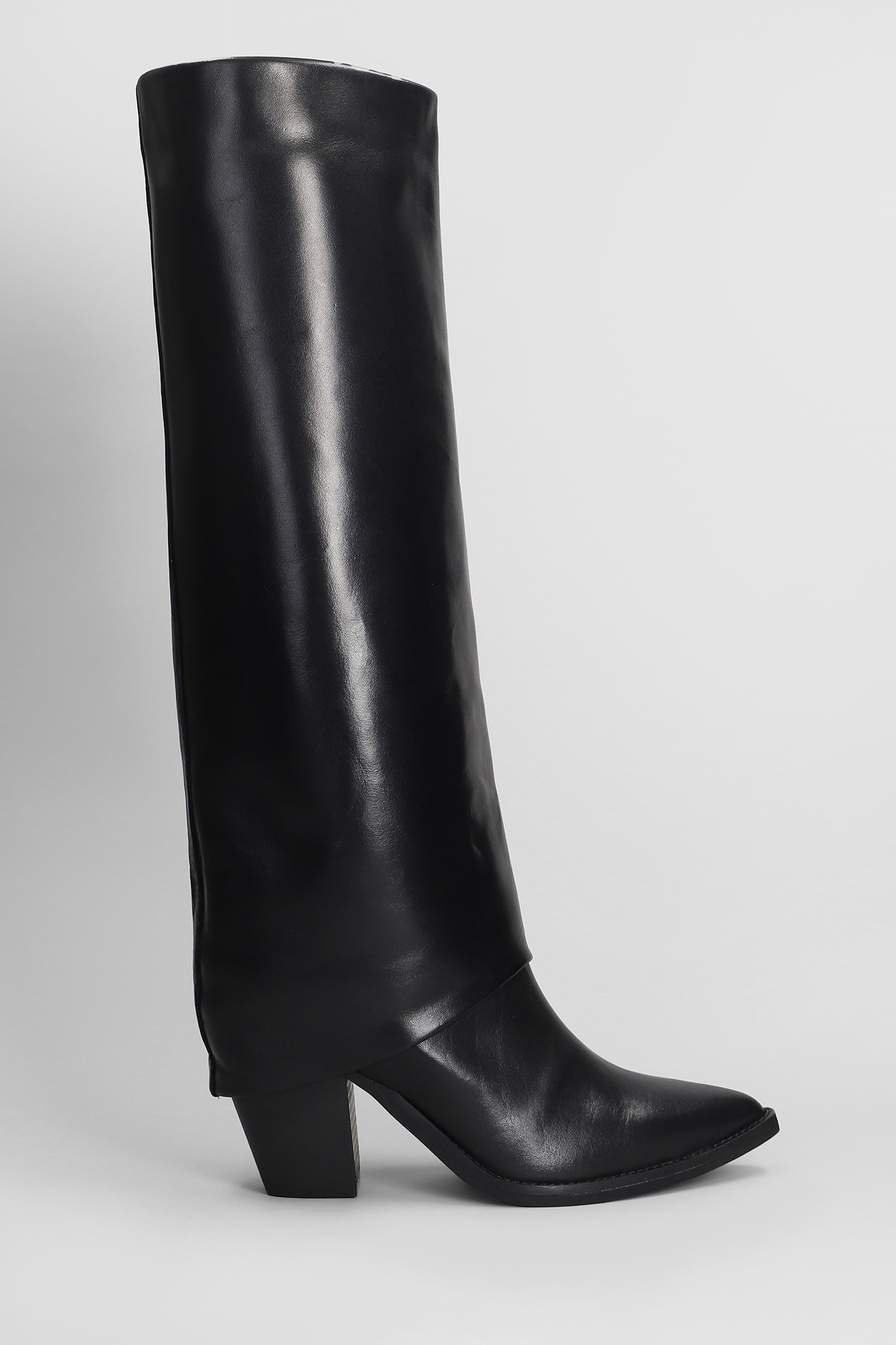 High Heels Boots In Black Leather