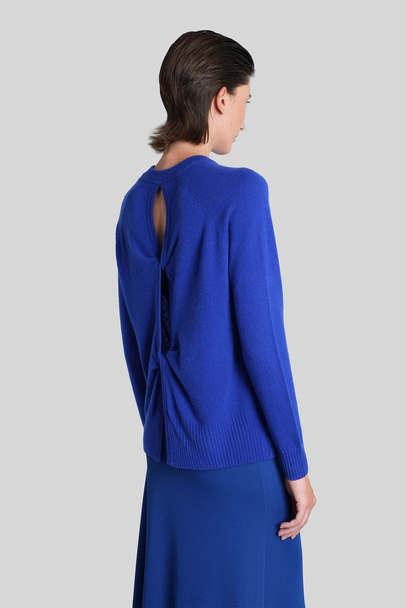 Christopher Esber Keyhole-back Cashmere Sweater In Blue