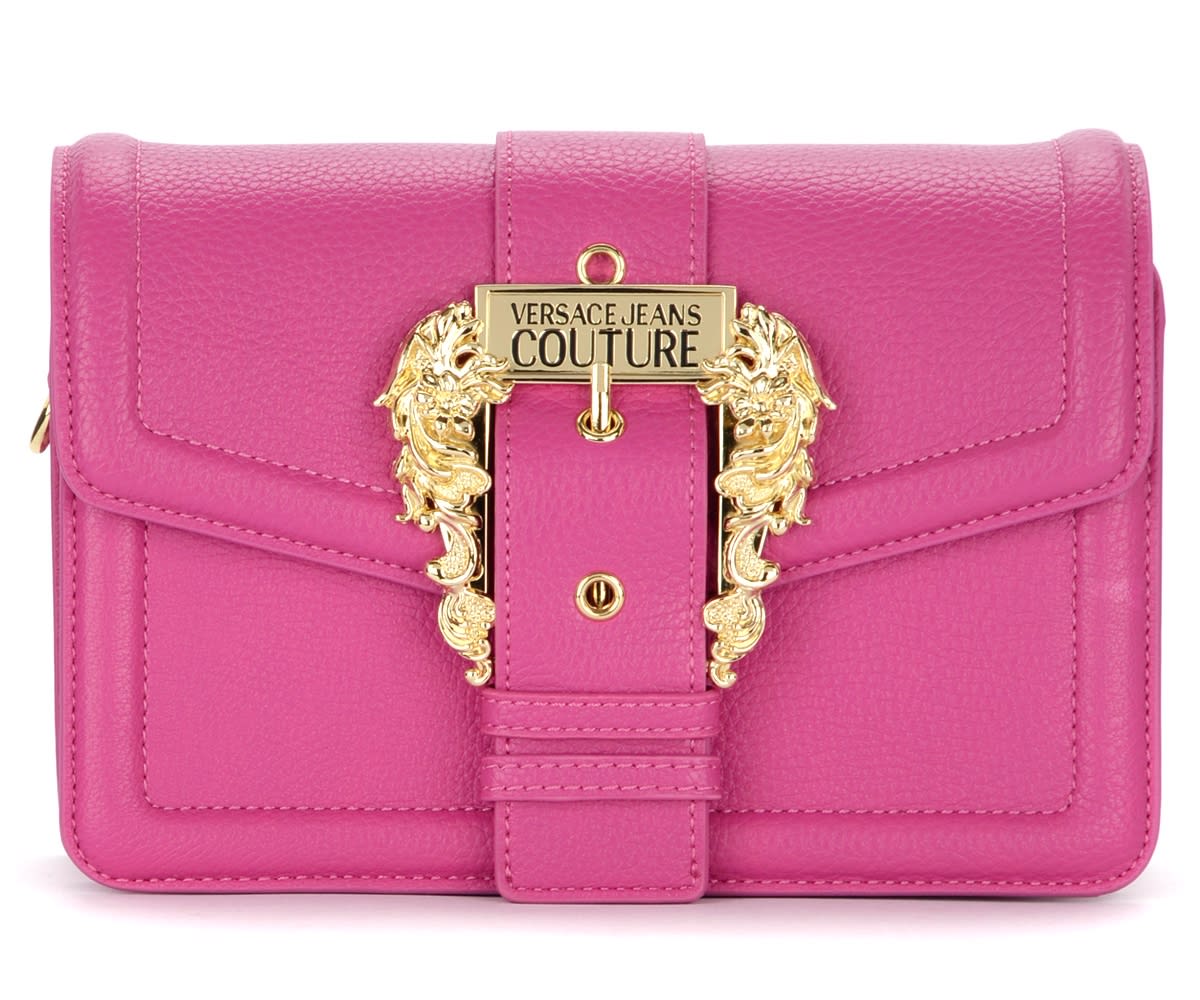 Versace Jeans Couture Fuchsia Shoulder Bag With Baroque Buckle