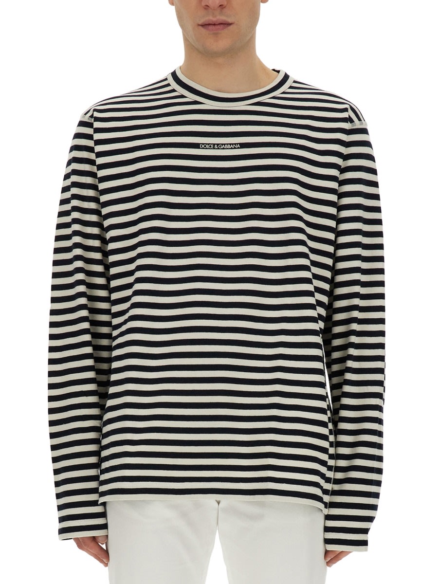 Shop Dolce & Gabbana T-shirt With Stripe Pattern In Multicolour