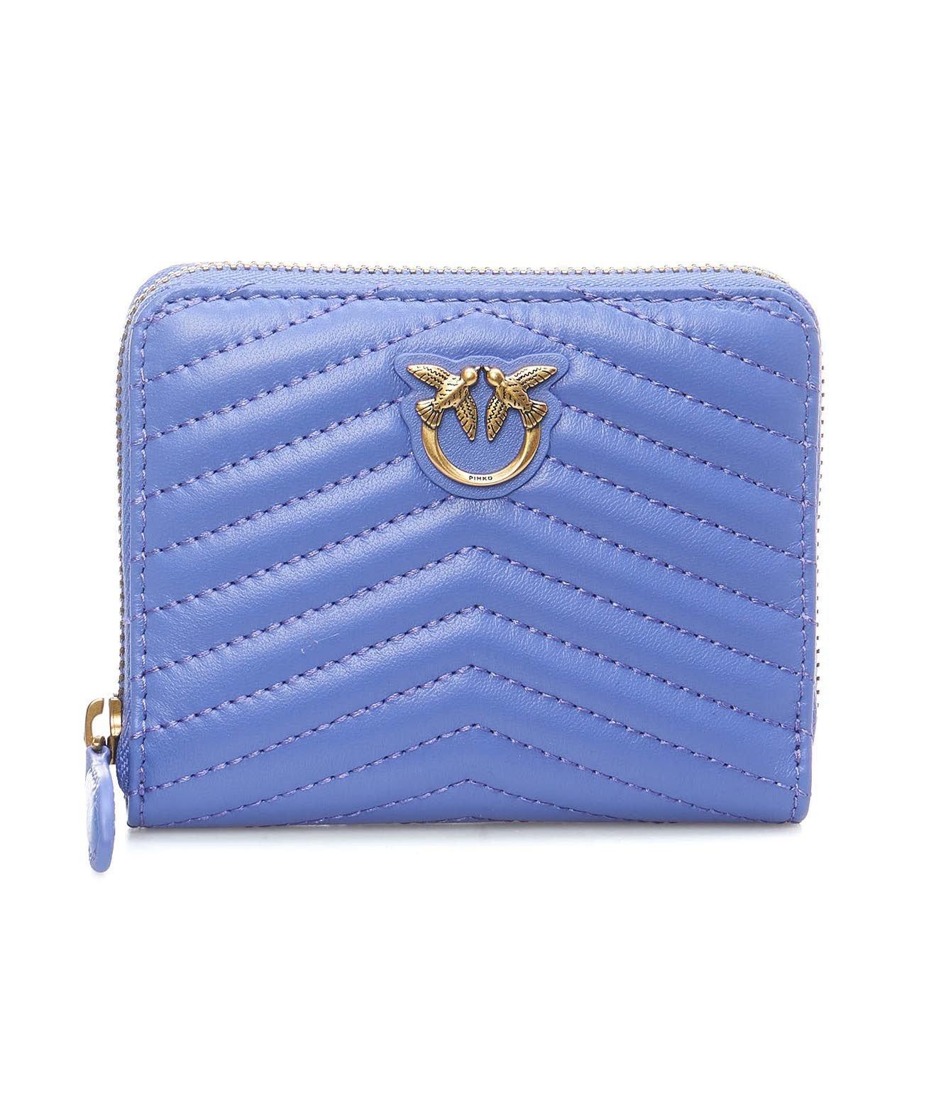 PINKO LOGO PLAQUE QUILTED ZIPPED WALLET