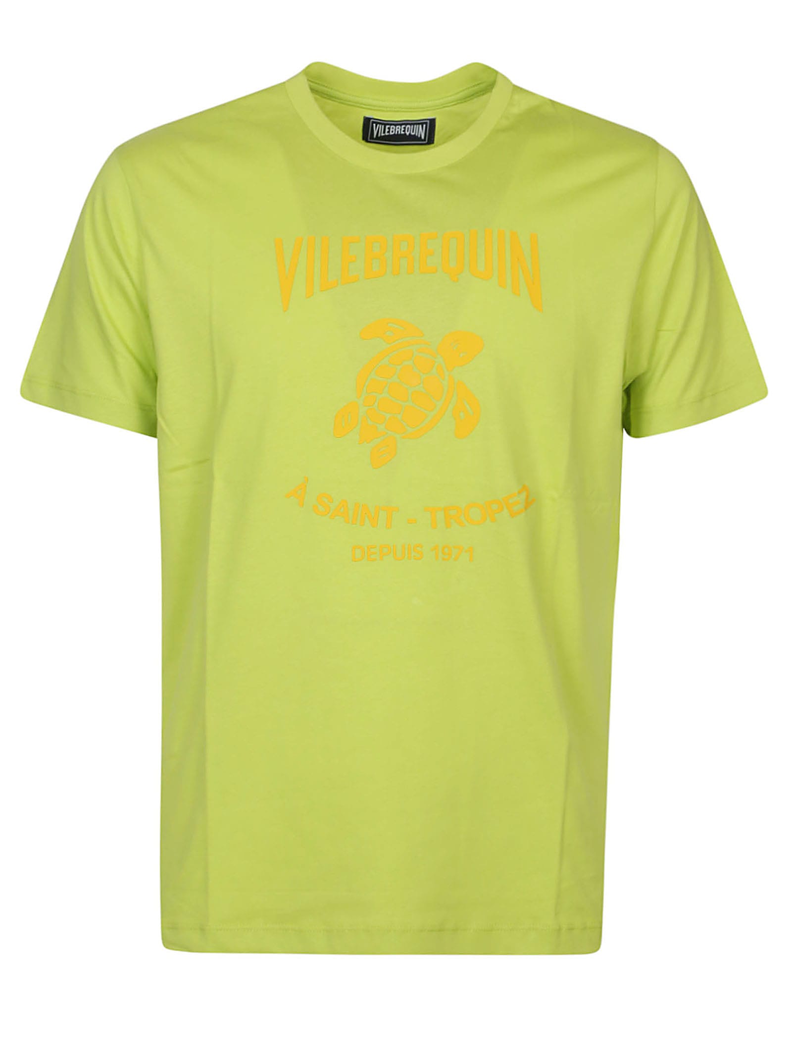 Vilebrequin Washed T-shirt In Verde Acido