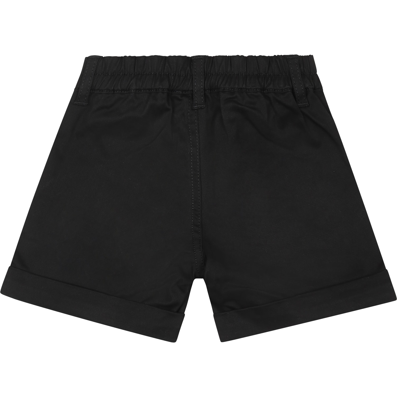 Shop Moschino Black Shorts For Baby Boy With Teddy Bear And Logo