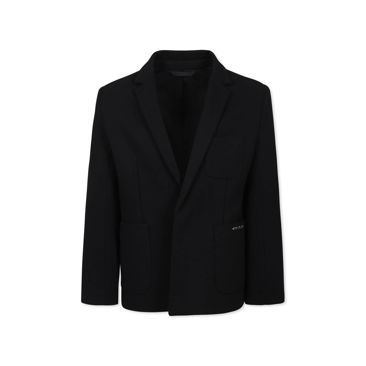 Givenchy Black Jacket For Boy With Logo In Black