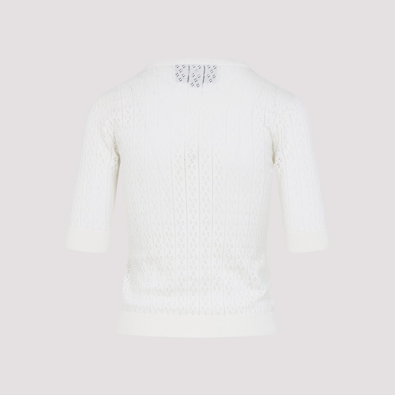 Valentino White Cotton Pullover In White