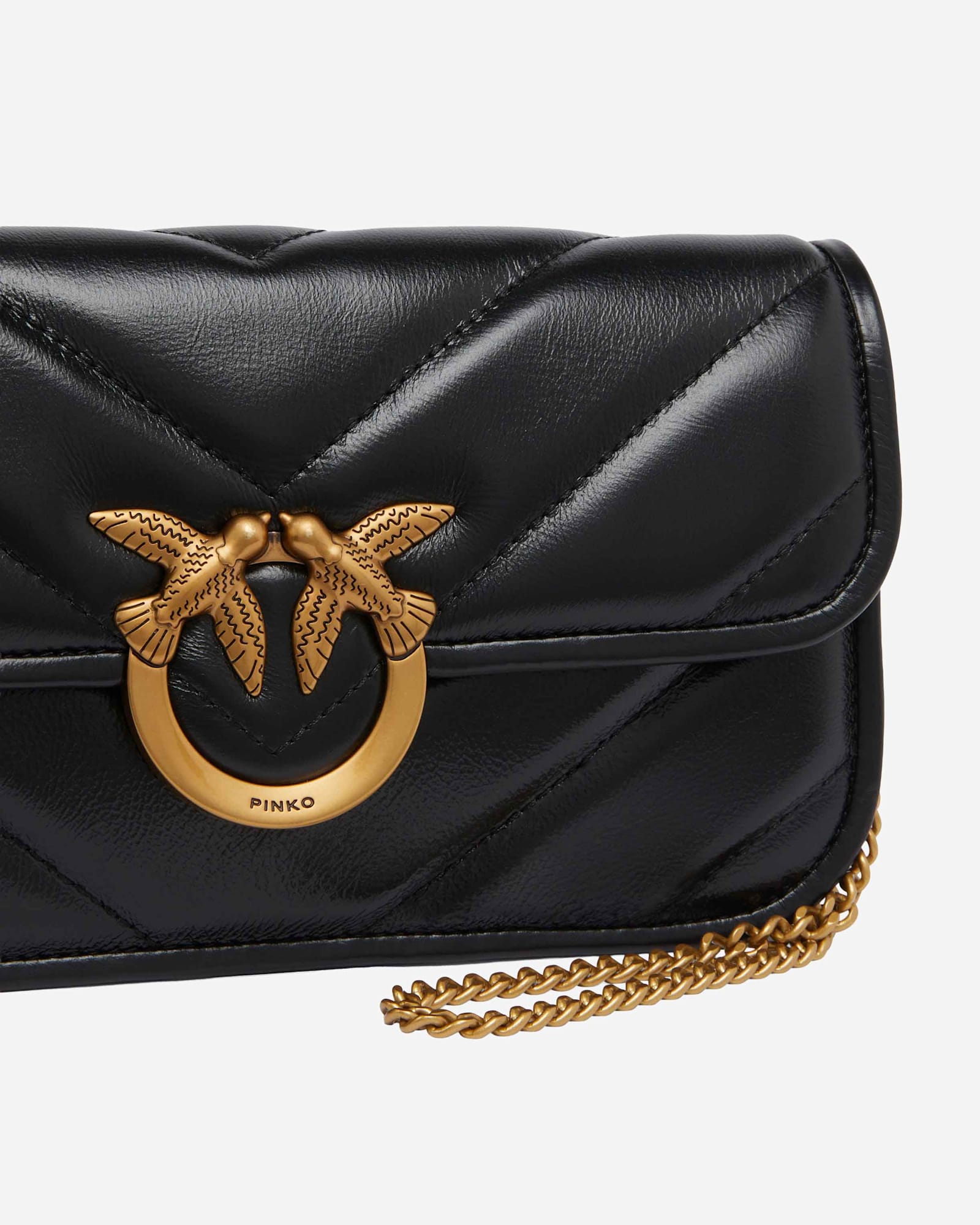 Pinko Baguette Model Shoulder Bag In Black