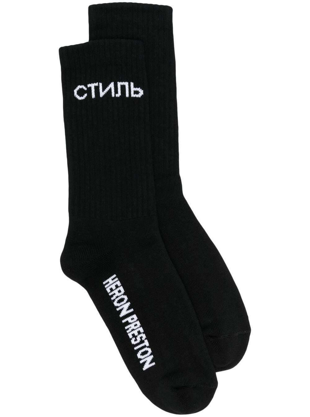 HERON PRESTON Ctnmb Long Socks Black White