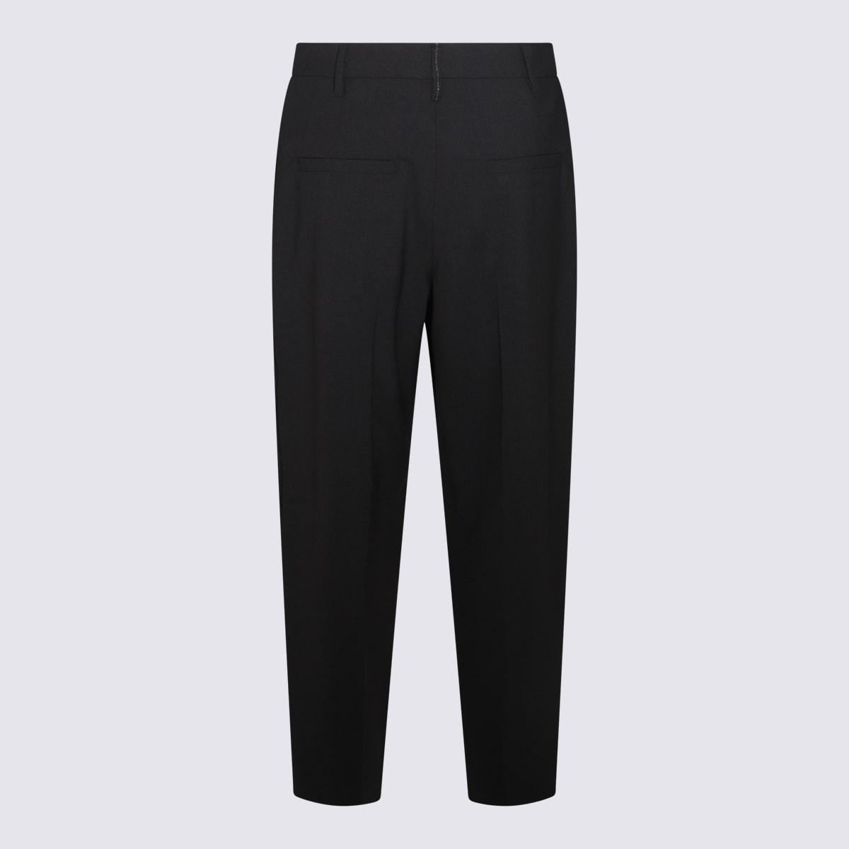 Brunello Cucinelli Grey Wool Blend Pants In Anthracite