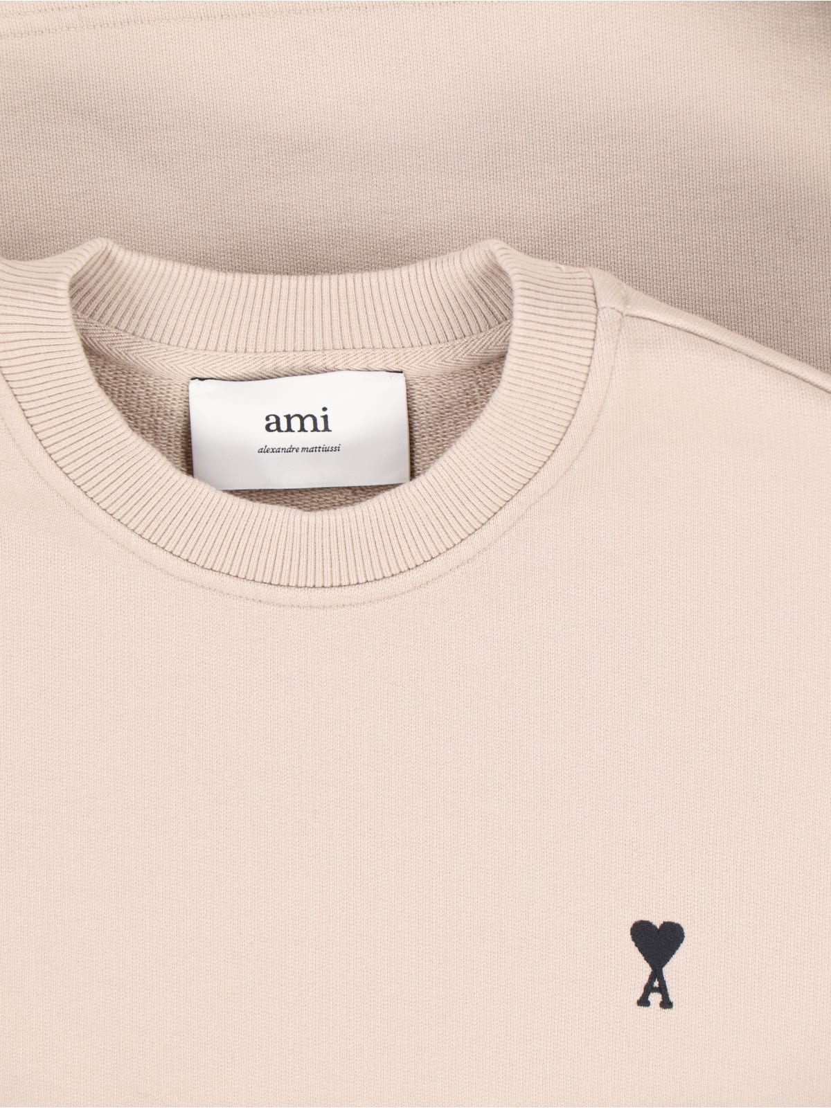 Ami Alexandre Mattiussi Ribbed Knitwear Sweater With Long Sleeves In Neutral