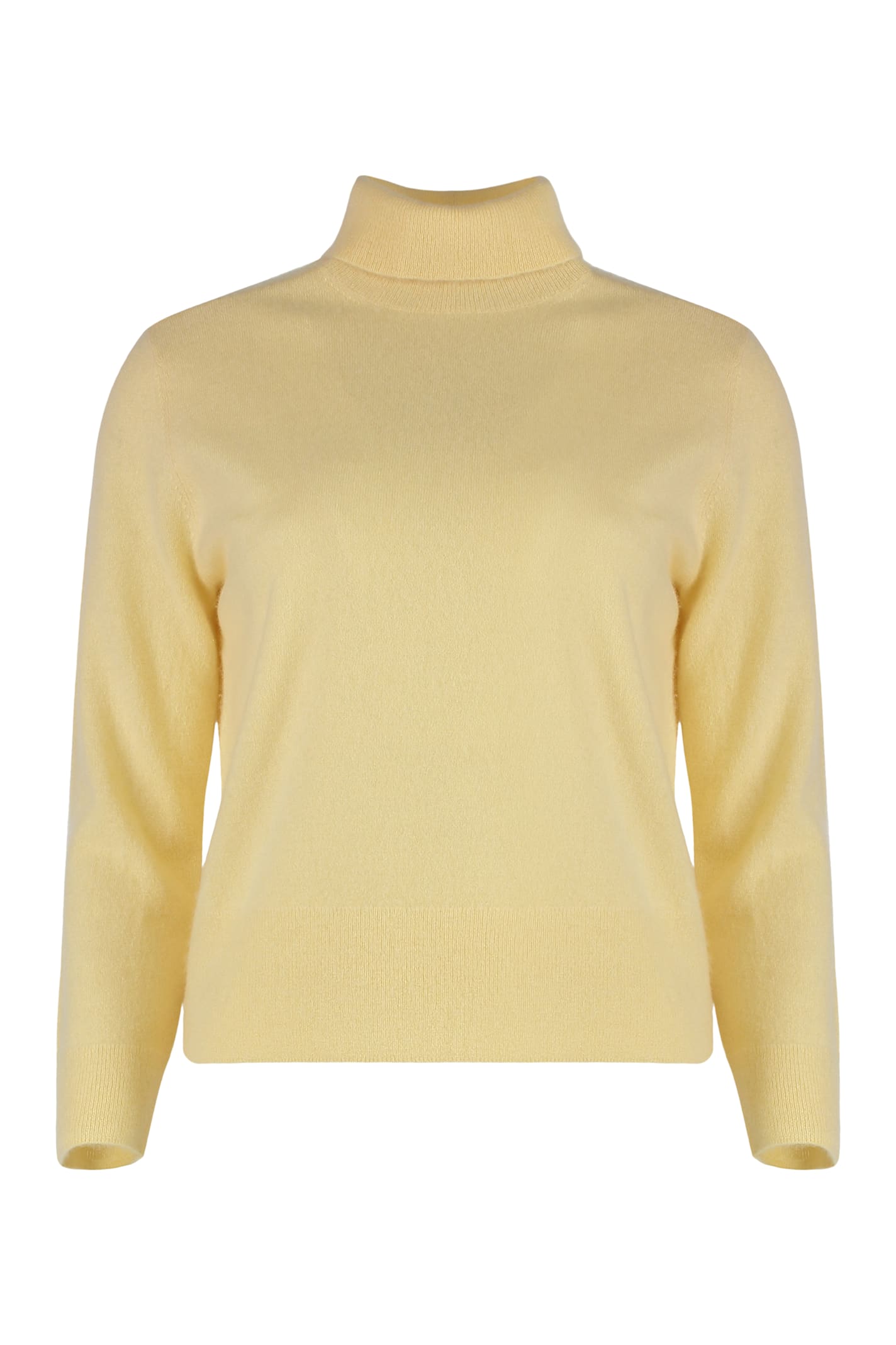 Vince Three-quarter Sleeve Turtleneck Sweater In Yellow