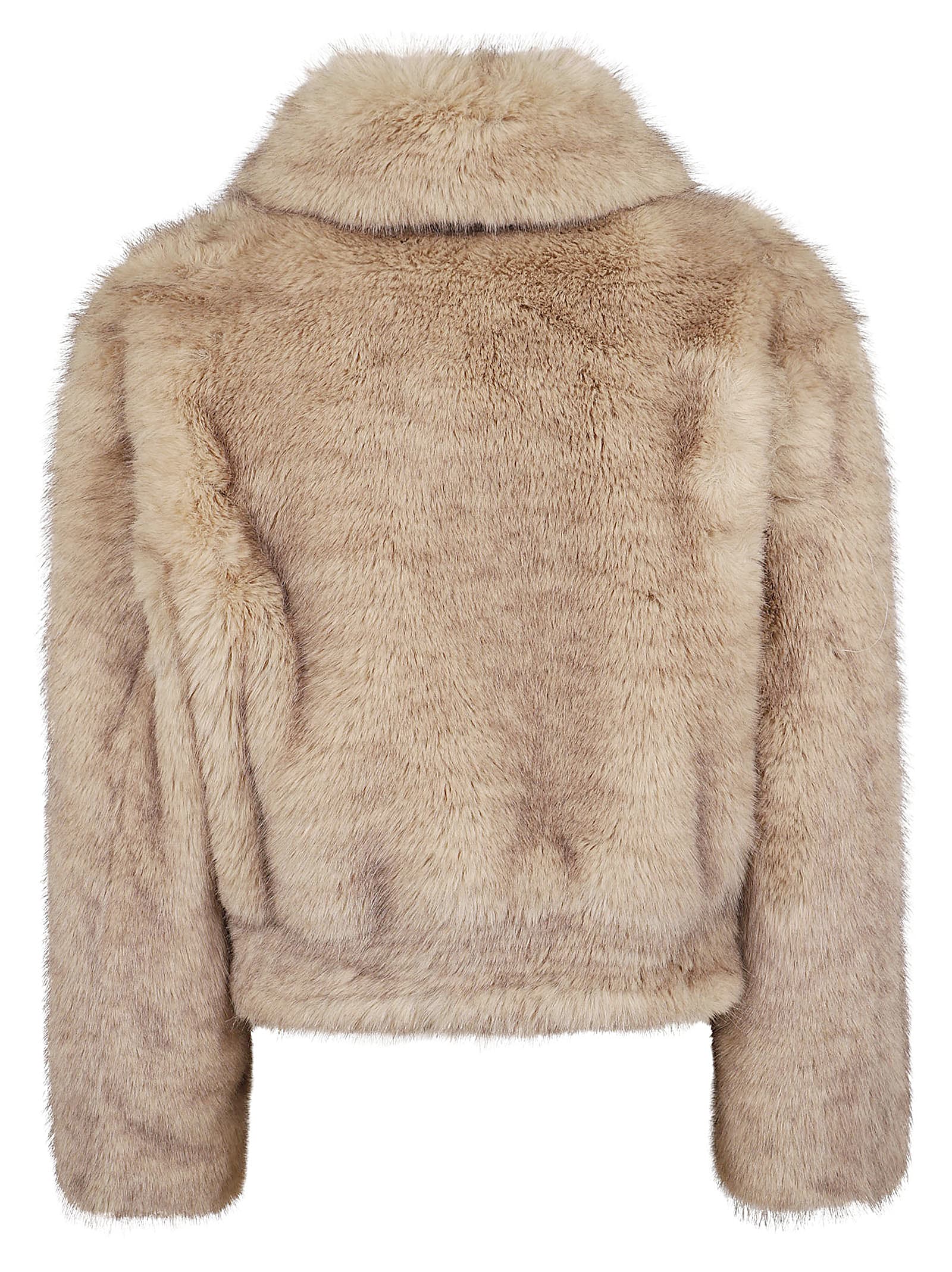 Shop Stand Studio Lena Jacket Faux Fur Natural Fox 55 Cm