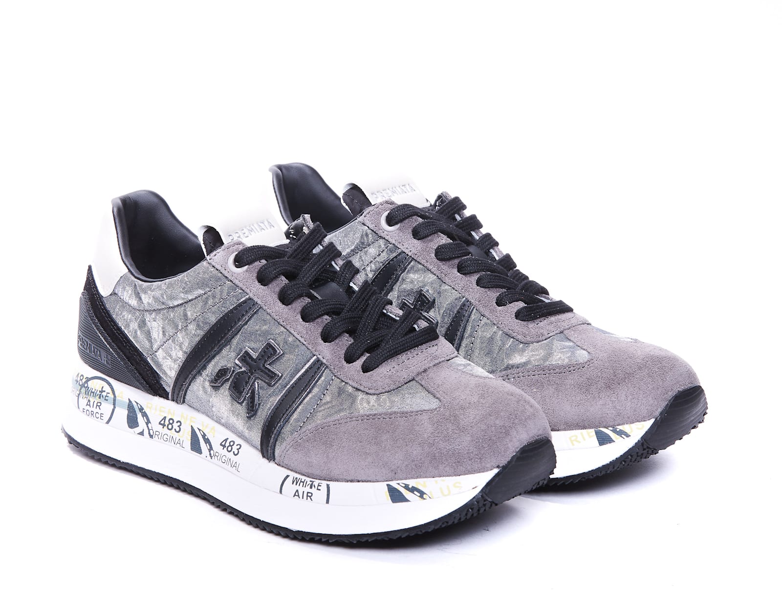 Shop Premiata Conny Sneakers In Grey