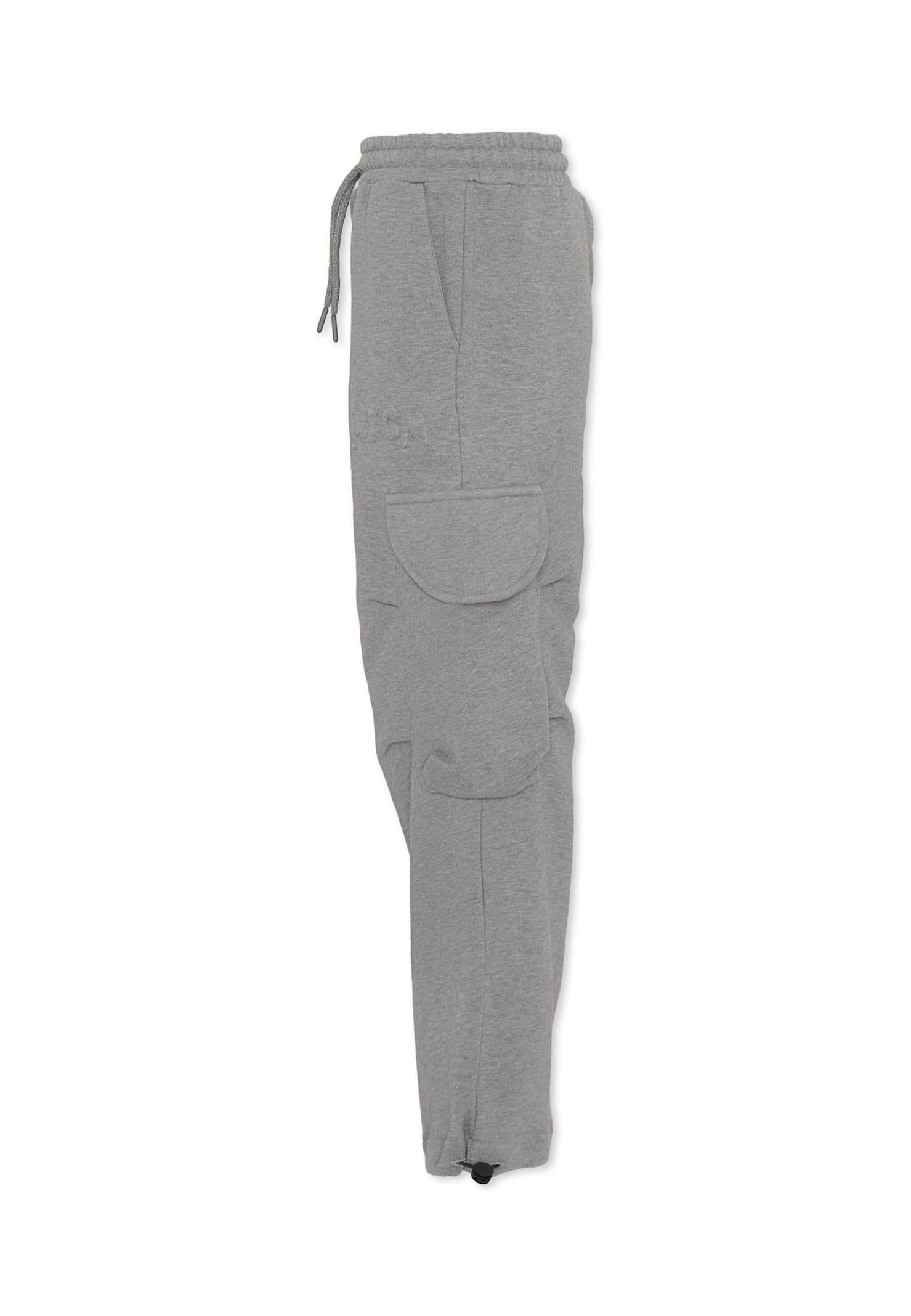 Msgm Drawstring Cargo Track Pants In Gray