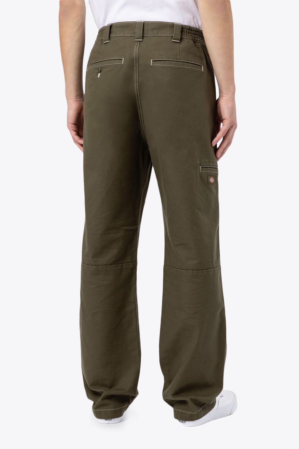 Shop Dickies Florala Pant Military Green Cotton Double Knee Work Pant - Florala Pant In Army Green