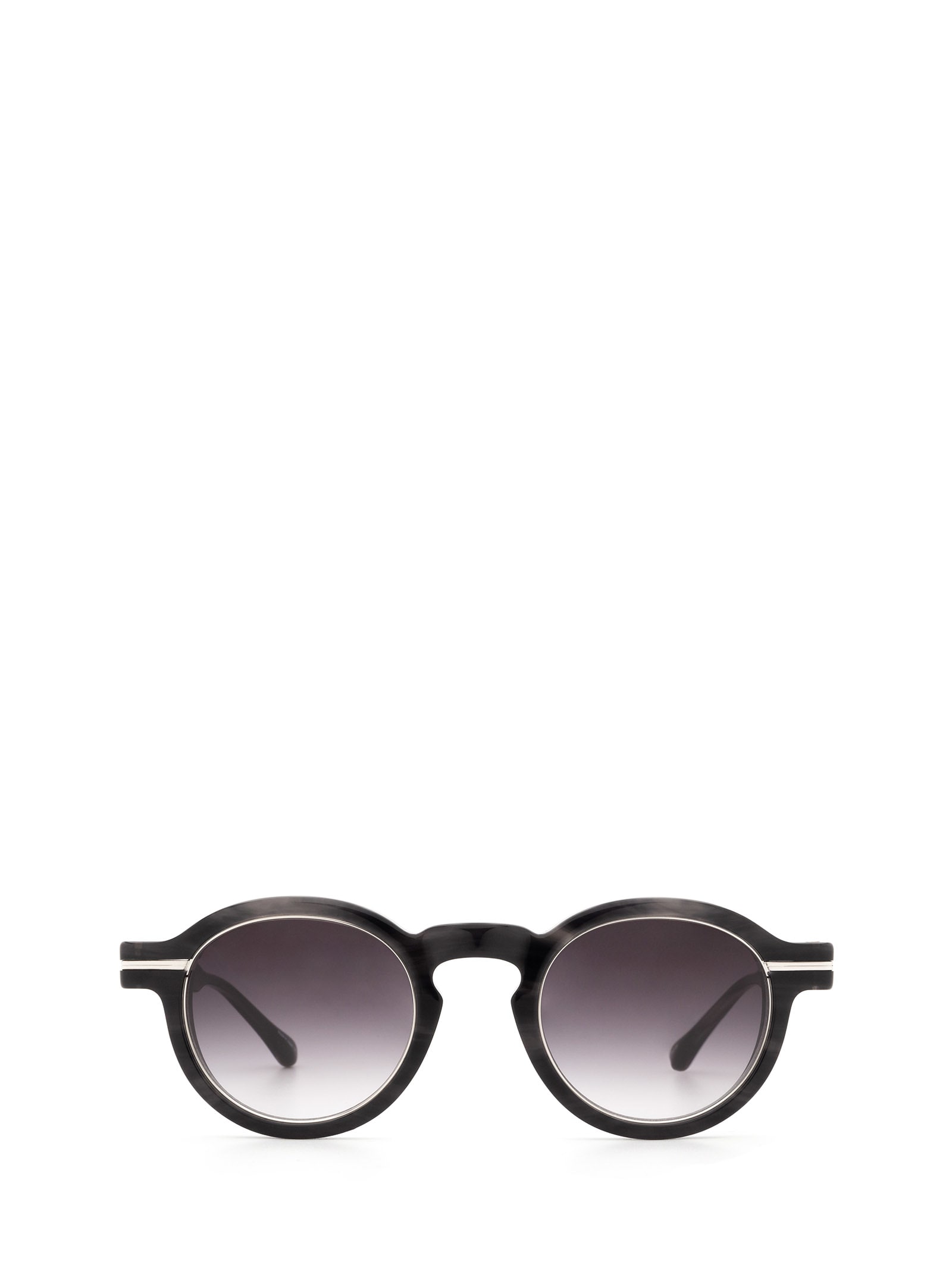 Matsuda M2050 Black Stripe / Brushed Silver Sunglasses