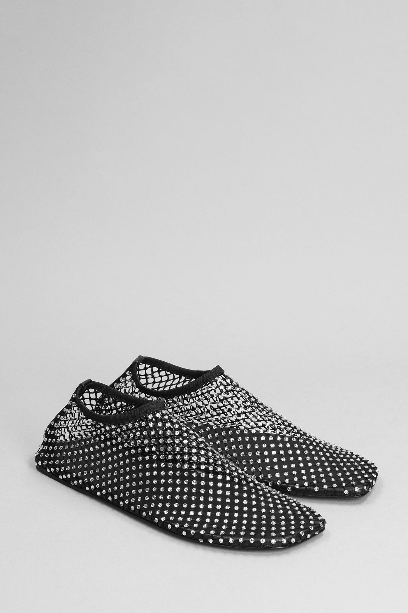 Christopher Esber Minette Crystal-embellished Mesh Flats In Black
