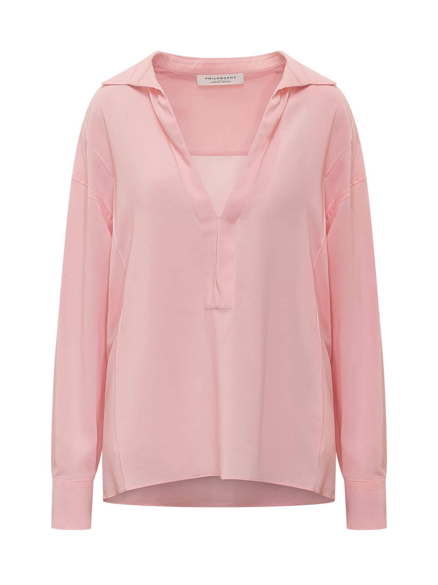 Shop Philosophy Di Lorenzo Serafini Georgette Shirt In Rosa