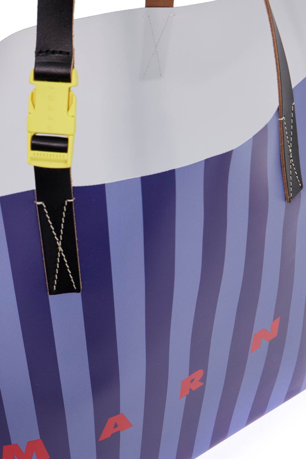 Marni Striped Pattern Tote Bag In Opal/estateblue