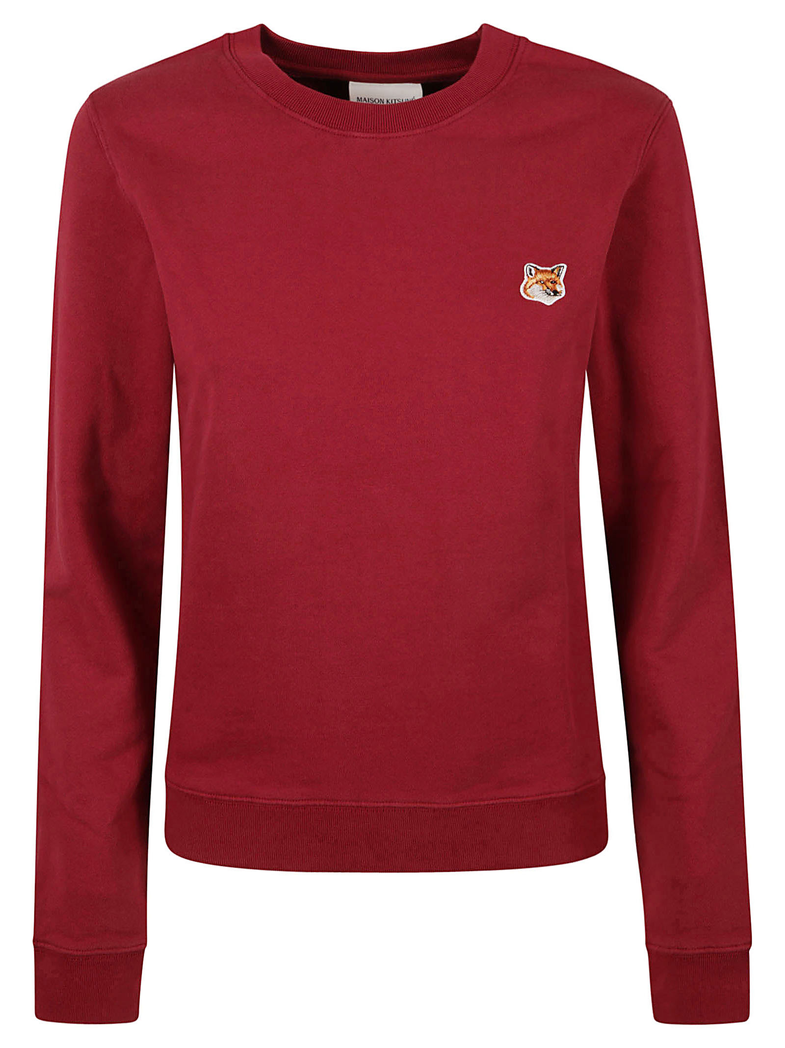 Shop Maison Kitsuné Fox Head Patch Sweatshirt In Brick Red