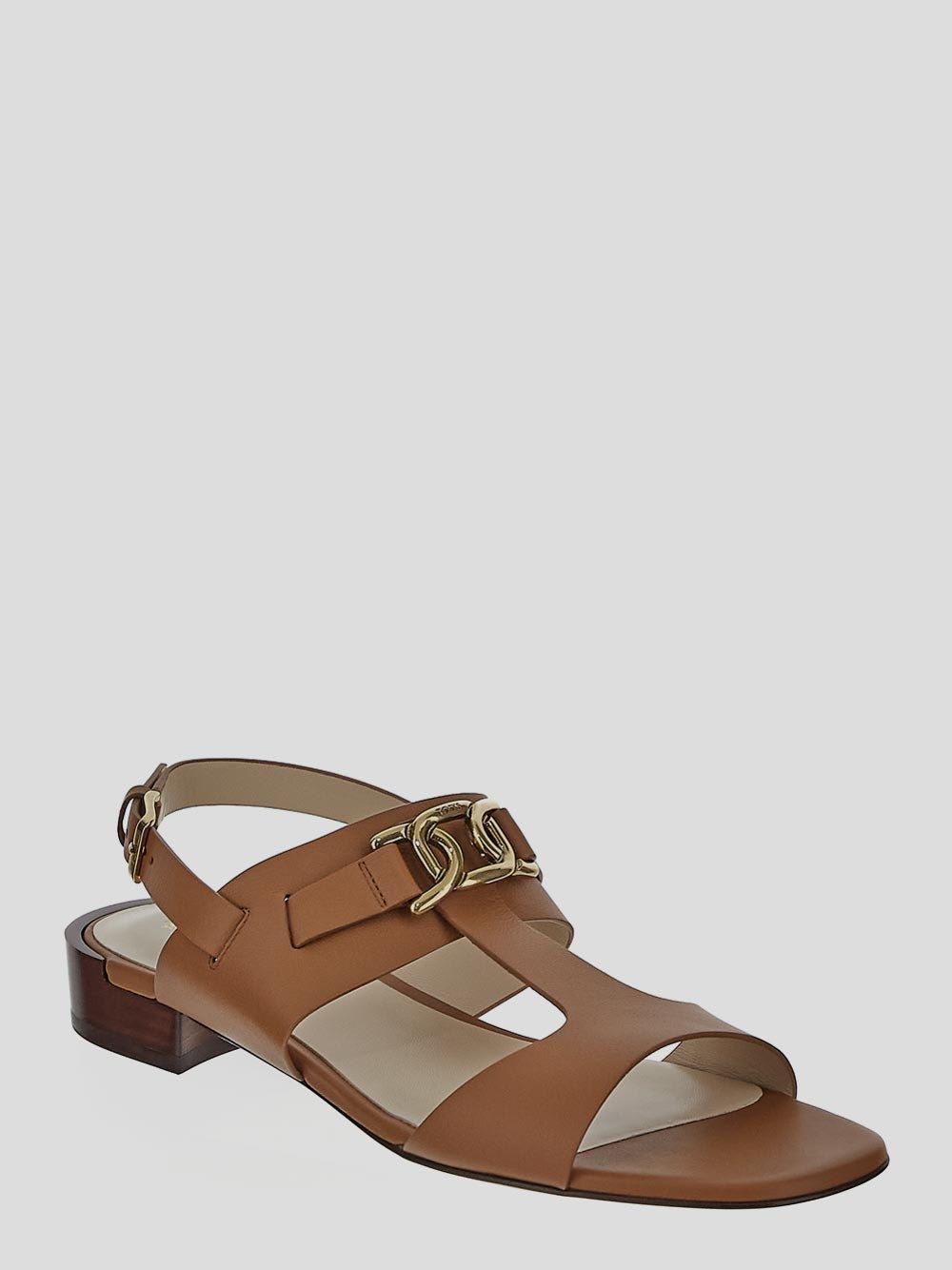 Shop Tod's Logo Engraved Buckle Fastened Sandals