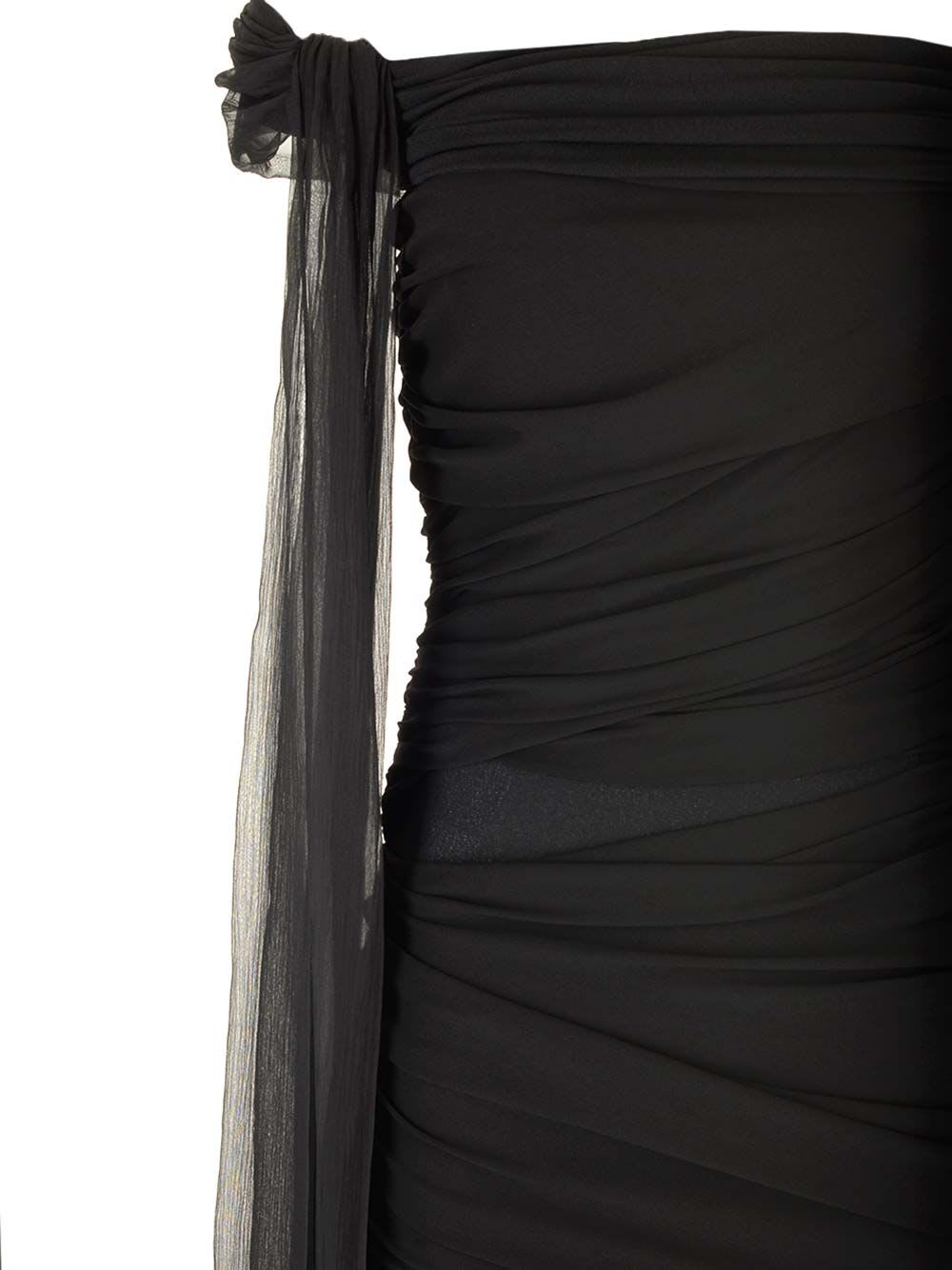 Shop Givenchy Draped Dress In Black