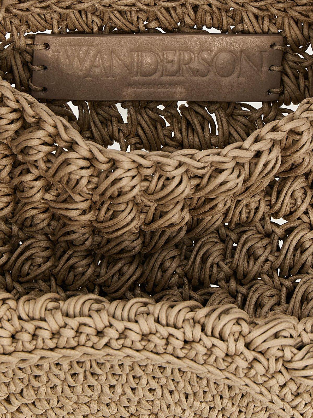 Shop Jw Anderson Anchor Plaque Shoulder Bag In Grey
