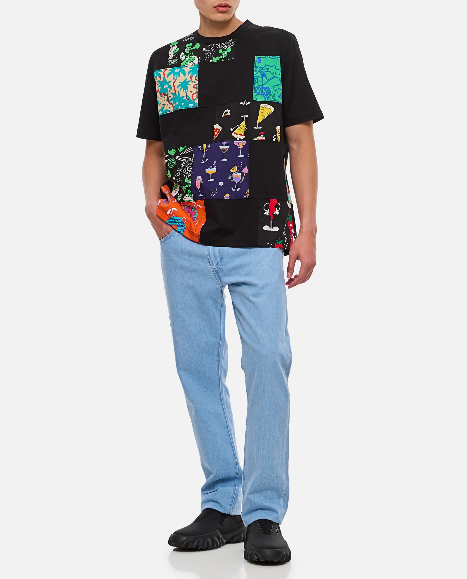 Shop Junya Watanabe Cotton Patch T-shirt In Multicolour