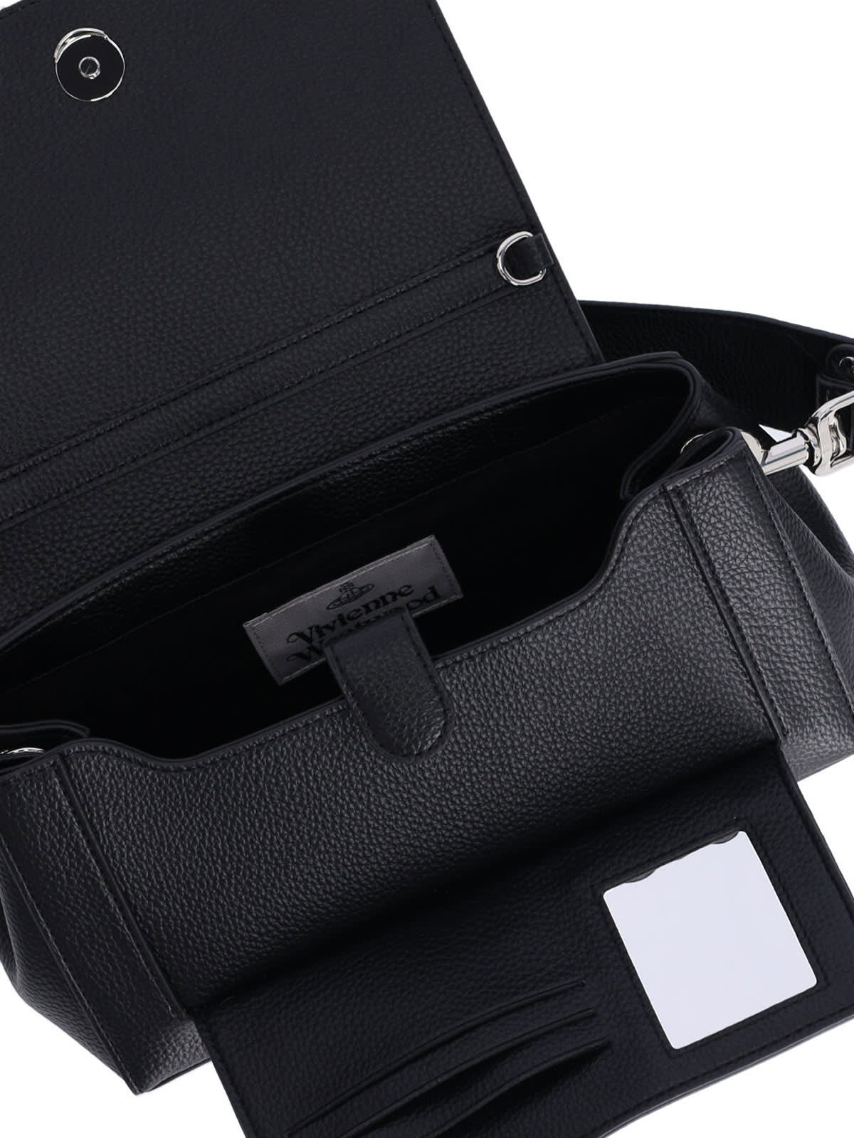 Vivienne Westwood Hazel Black Handbag With Front Orb Logo In Faux Leather Woman In Black
