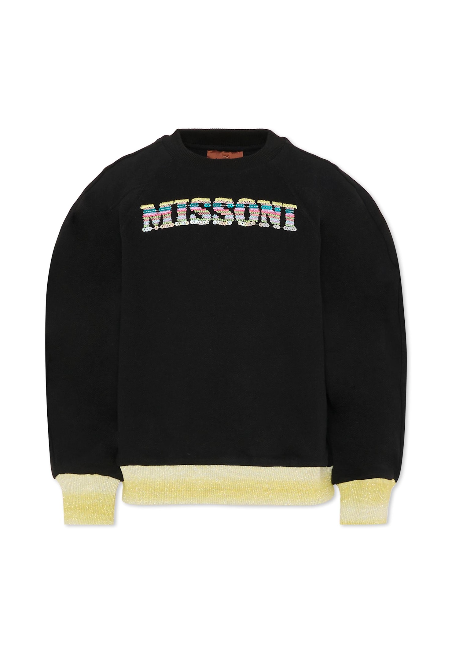 Missoni Logo-detail Crew-neck Sweater In Black