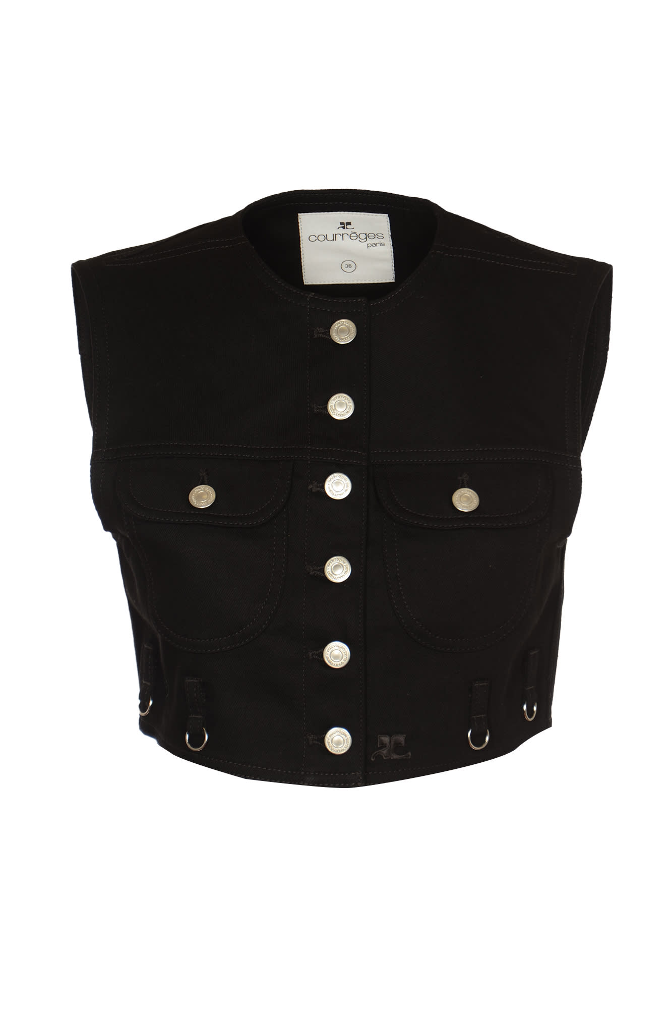 COURRÈGES BUTTONED SLEEVELESS TOP