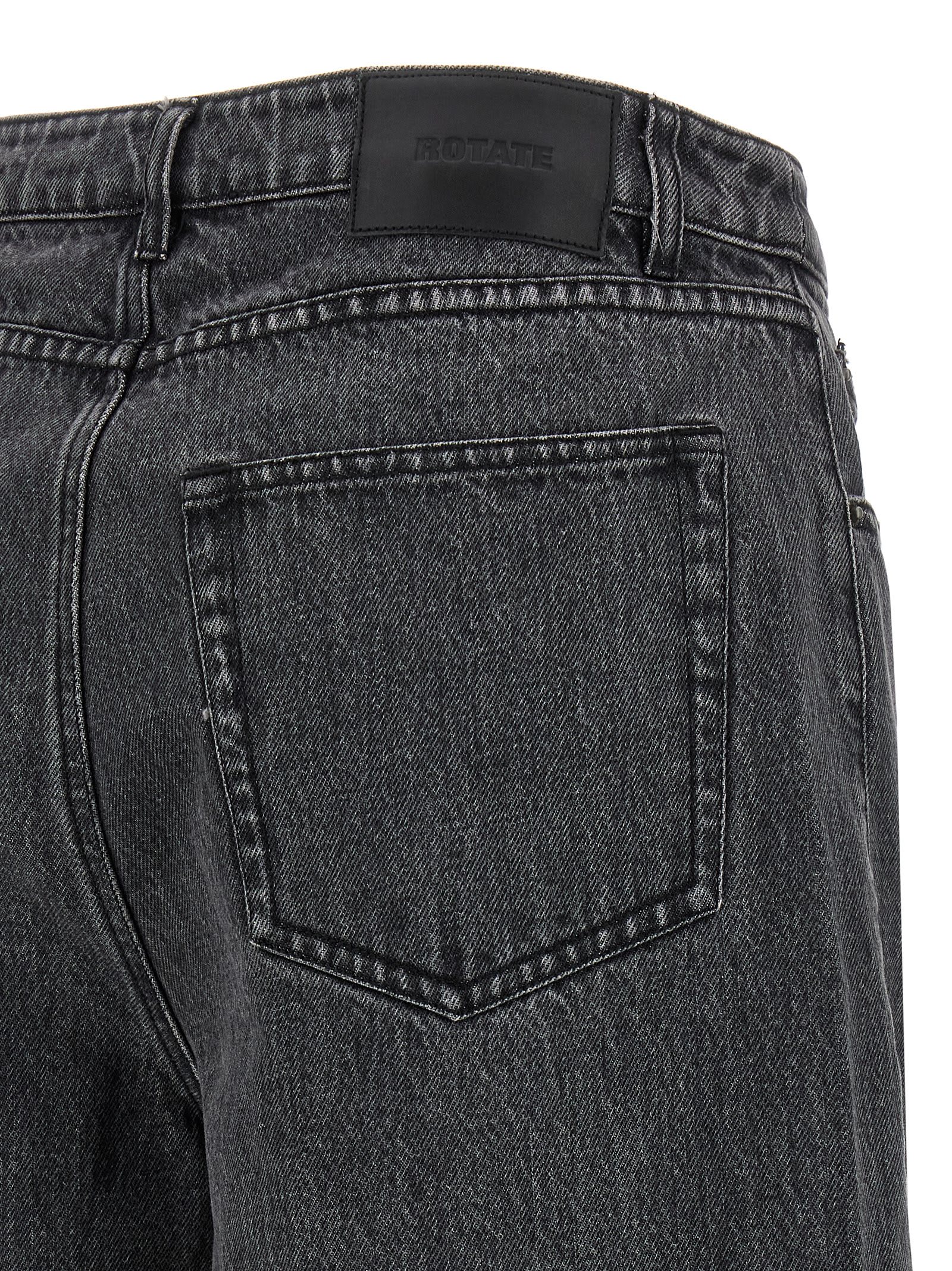 Rotate Birger Christensen Denim Laced Leg Jeans In Black